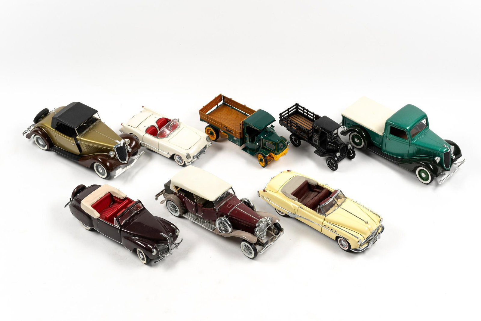 8 Toy Cars incl Franklin Mint: From 6" to 9-1/2" long.