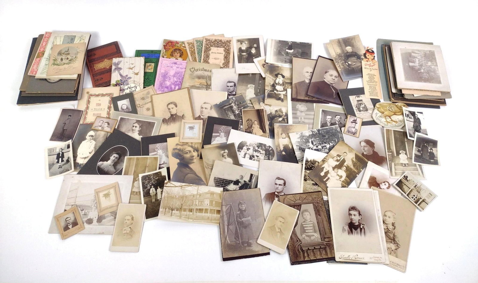 Lot of Ephemera: Includes photos, greeting cards, and postcards. Locations include Penn Park Studio; Middletown, PA; and Simon and Murnane, York, PA. PROVENANCE: From the Estate of Virginia Parkum. The Rev. Dr. Virgin