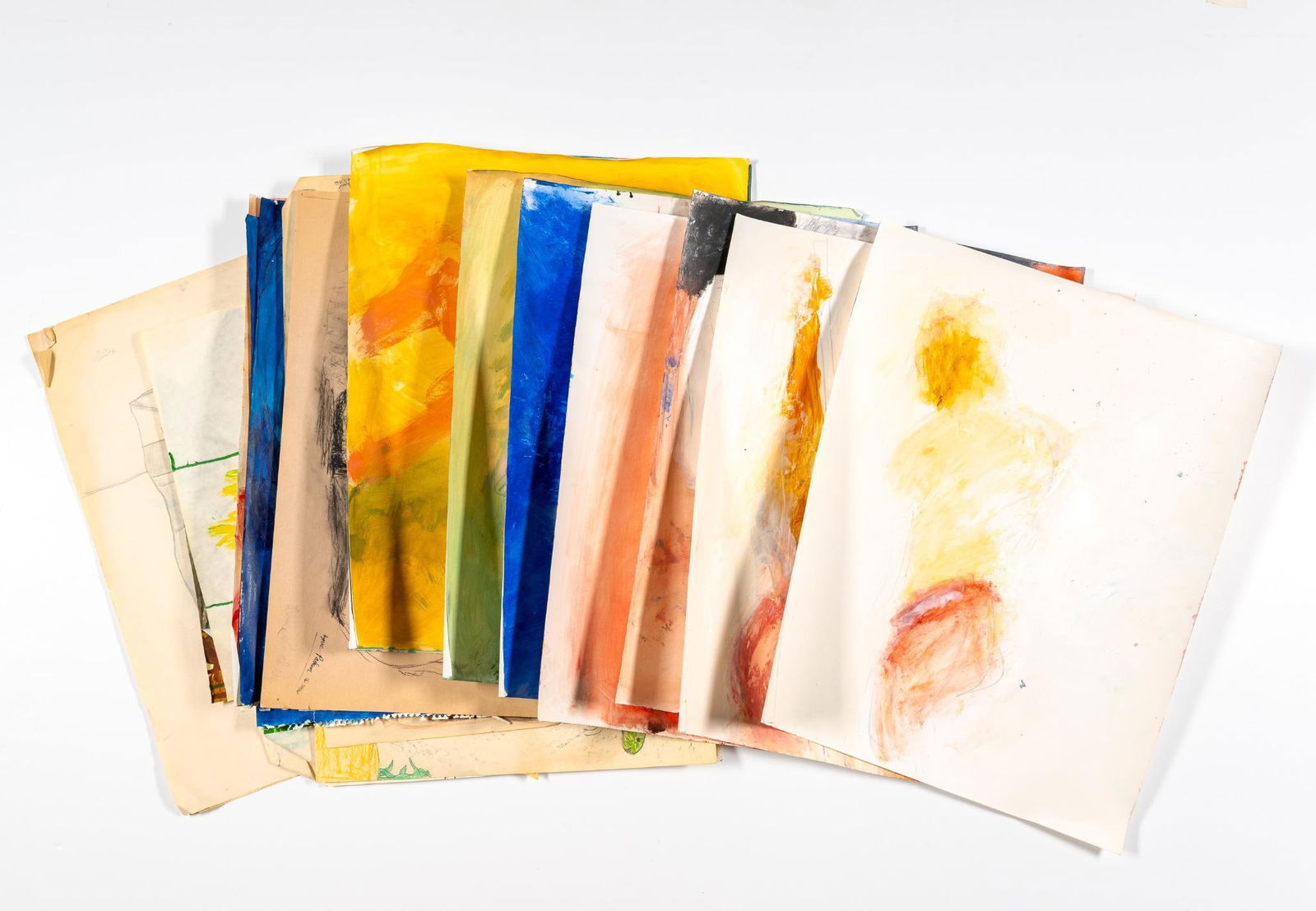 Lot of Virginia Cohn Parkum (PA 1943-2025) Art: NOT ELIGIBLE FOR IN-HOUSE SHIPPING: See Terms for Shipping Options. Includes painting on paper, drawings, and more. PROVENANCE: From the Estate of Virginia Parkum. The Rev. Dr. Virginia "Ginny" Cohn P