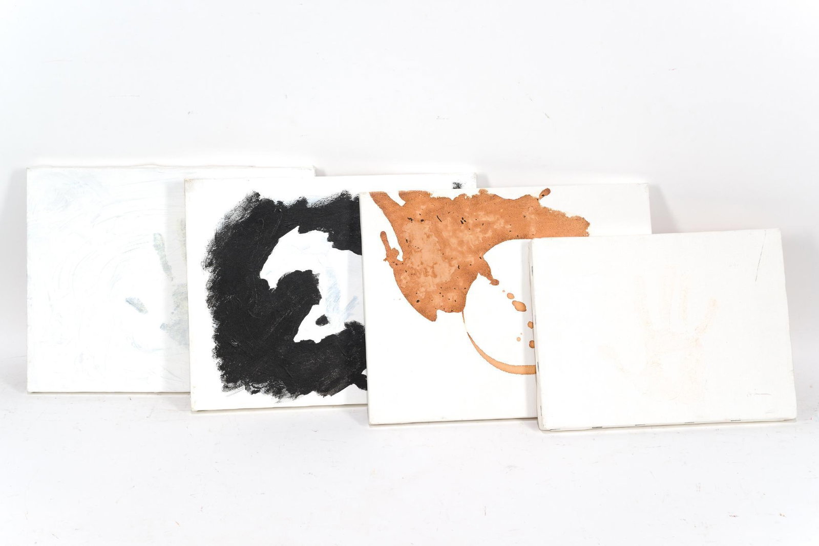 4 Pcs Virginia Cohn Parkum (PA 1943-2025) Art: NOT ELIGIBLE FOR IN-HOUSE SHIPPING: See Terms for Shipping Options. Includes "Tea/Time"; "Ensui"; "Cloud Hidden"; and "Bodhisattva." 9" to 14" long x 11" to 12" wide. All unframed. PROVENANCE: From th
