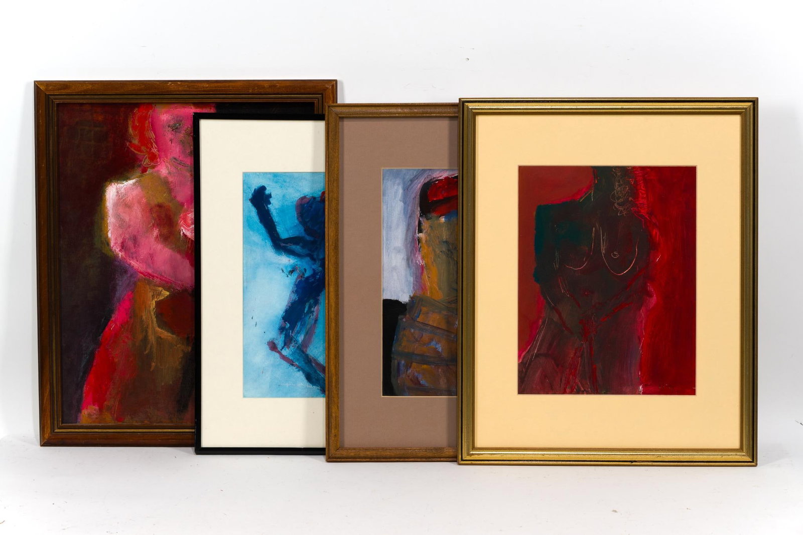 4 Pcs Virginia Cohn Parkum (PA 1943-2025) Art: NOT ELIGIBLE FOR IN-HOUSE SHIPPING: See Terms for Shipping Options. Includes "Judith Before the Tent"; rest untitled. All framed. Overall 20-3/8" to 22-1/4" long x 16-1/2" to 18-1/4" wide. PROVENANCE: