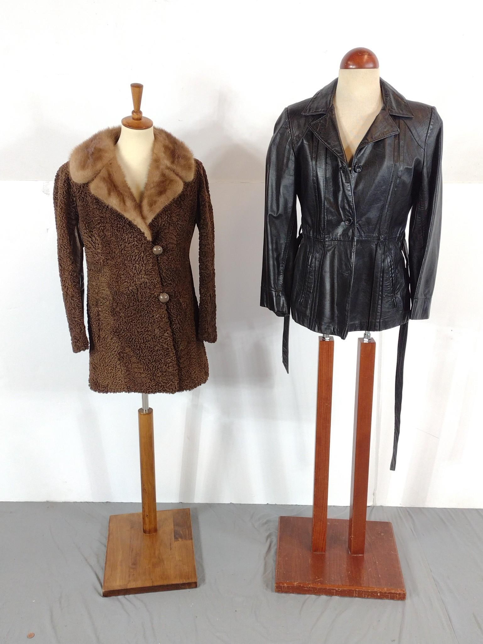 2 Leather Jackets: Includes Avanti & Haber's. One marked size 12. PROVENANCE: From the Estate of Virginia Parkum. The Rev. Dr. Virginia "Ginny" Cohn Parkum (1943-2025) was a Harrisburg resident dedicated to her art and 