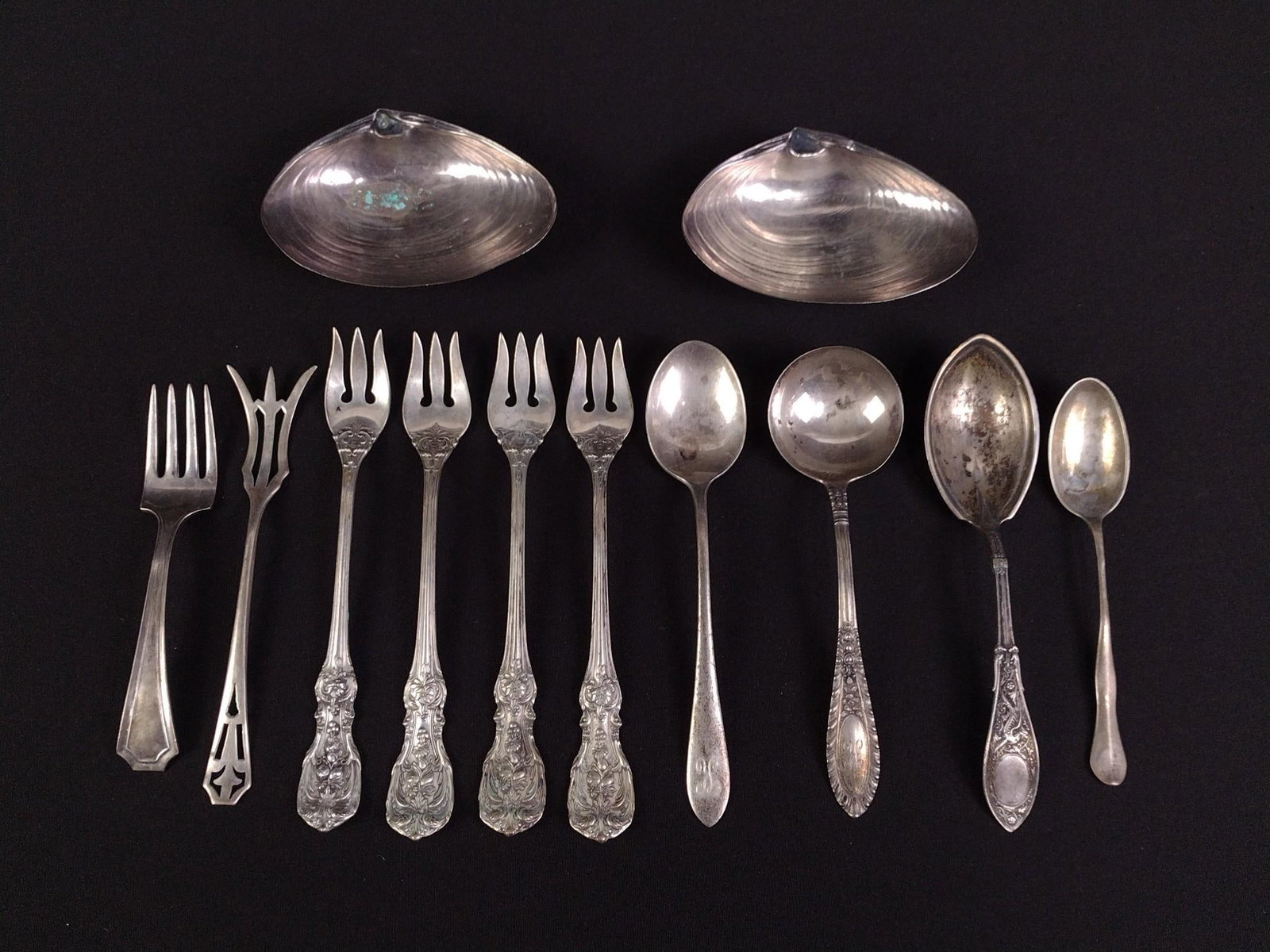 12 Pcs Sterling Silver incl. Reed & Barton: Also includes Whiting, Manchester Silver Co., and more. 7.35 ozt total. PROVENANCE: From Kunkel Estate in Harrisburg, PA.