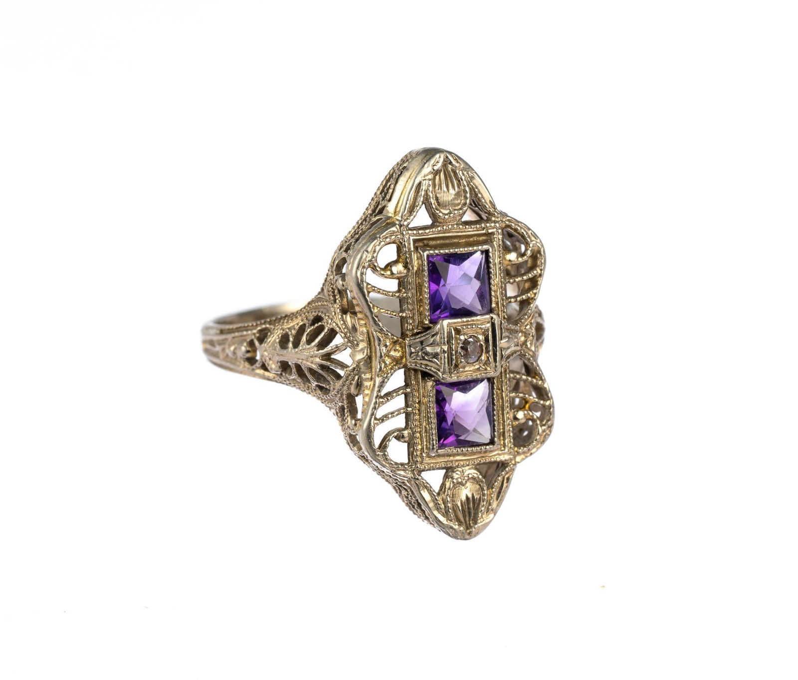 Antique 14K Gold and Amethyst Ring (1 of 3)