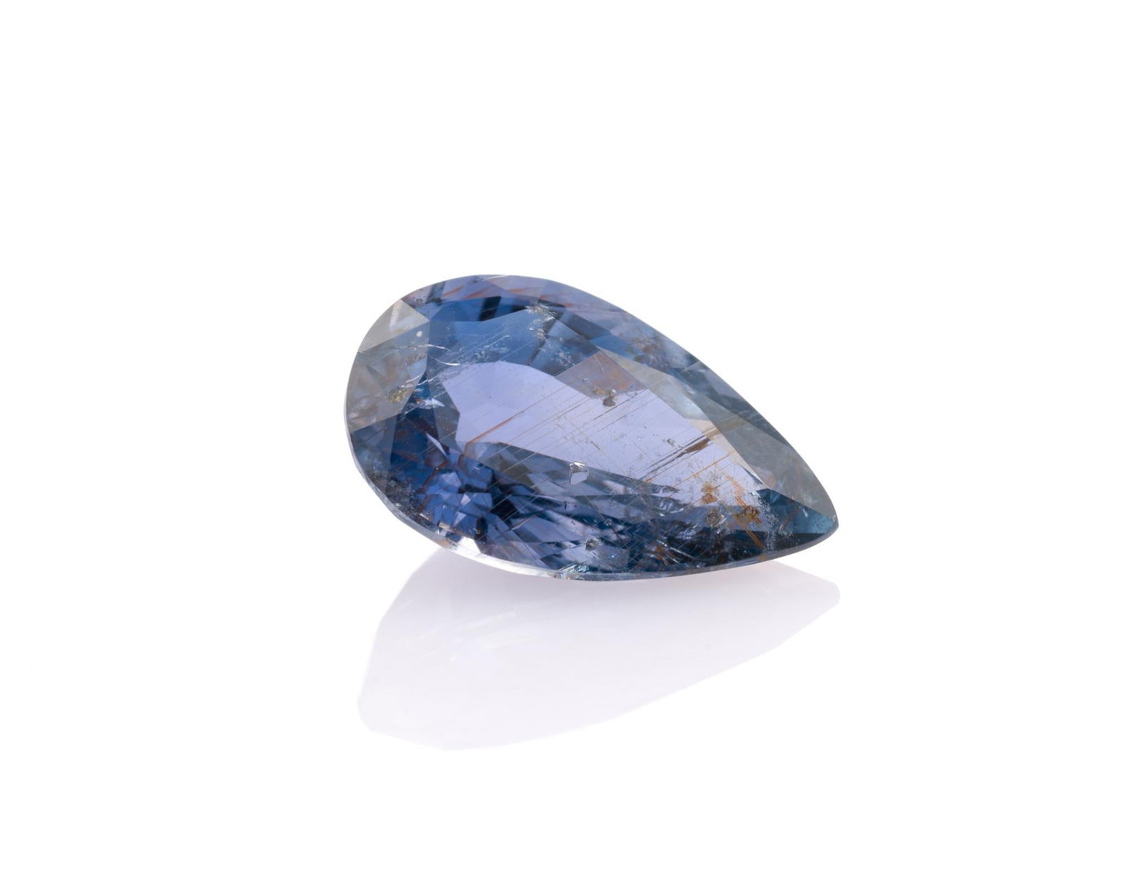 Unmounted Sapphire: Pear, 4.15 carats. Unheated. From a selection of fine gemstones of a retiring GIA Graduate Gemologist, custom jewelry designer, appraiser, artist, and avid collector.
