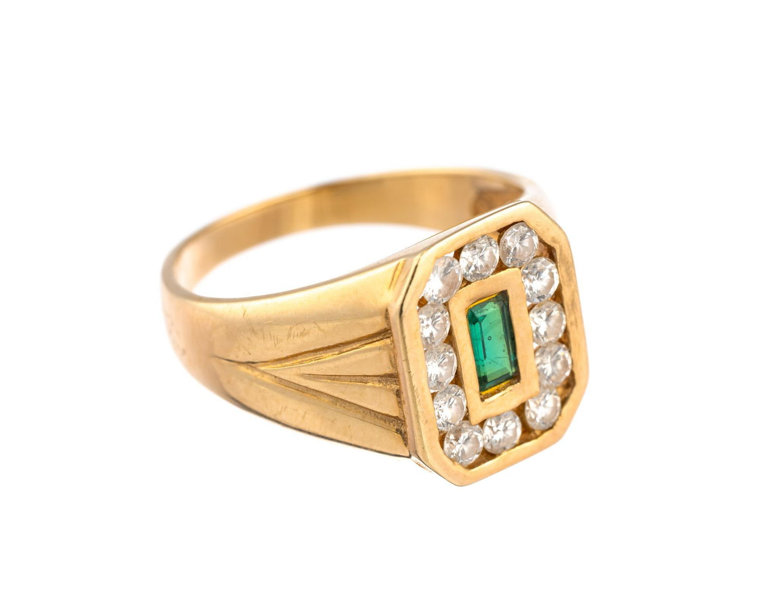 14K Gold Emerald And Diamond Ring (1 of 2)