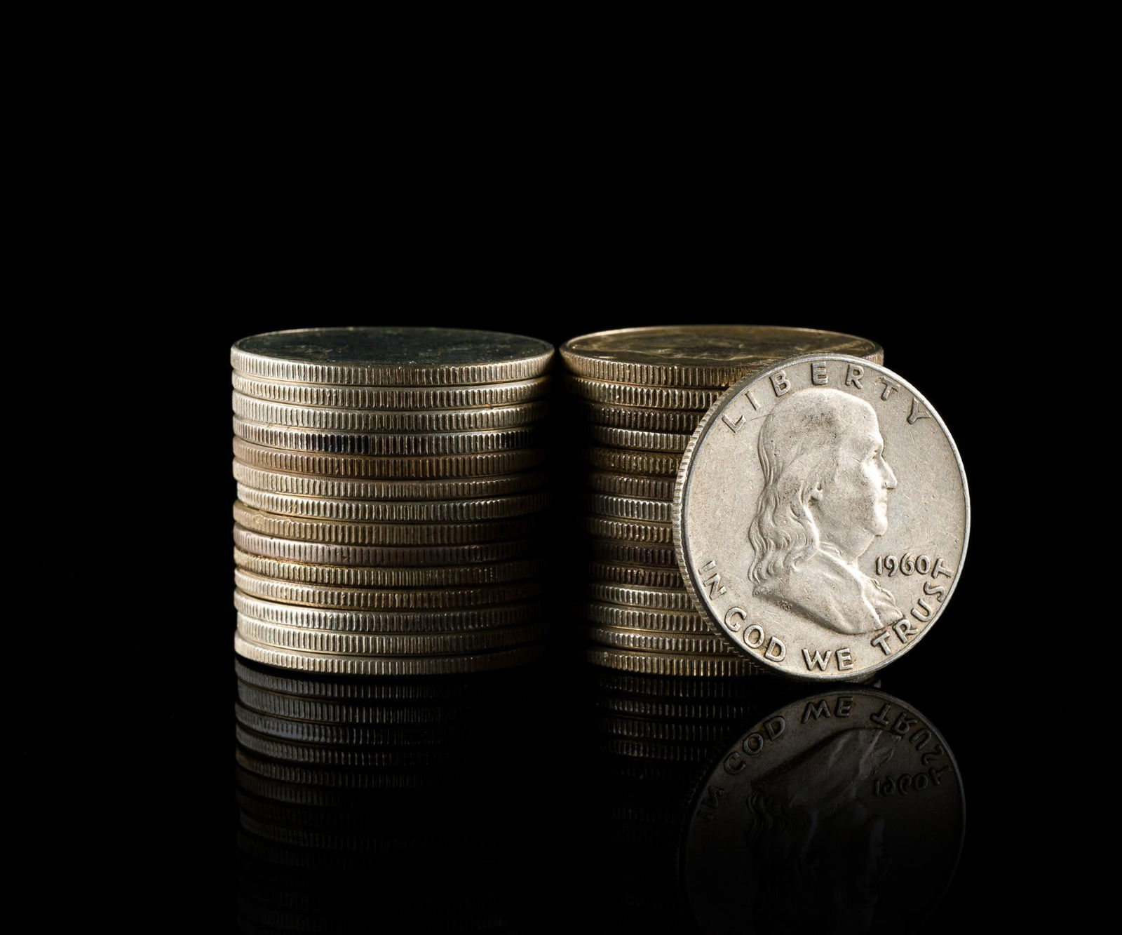 Twenty Nine Silver Half Dollars: Coins include 1964 Kennedy half dollars, 1963 Franklin half dollars and a few other Franklin half dollar dates.