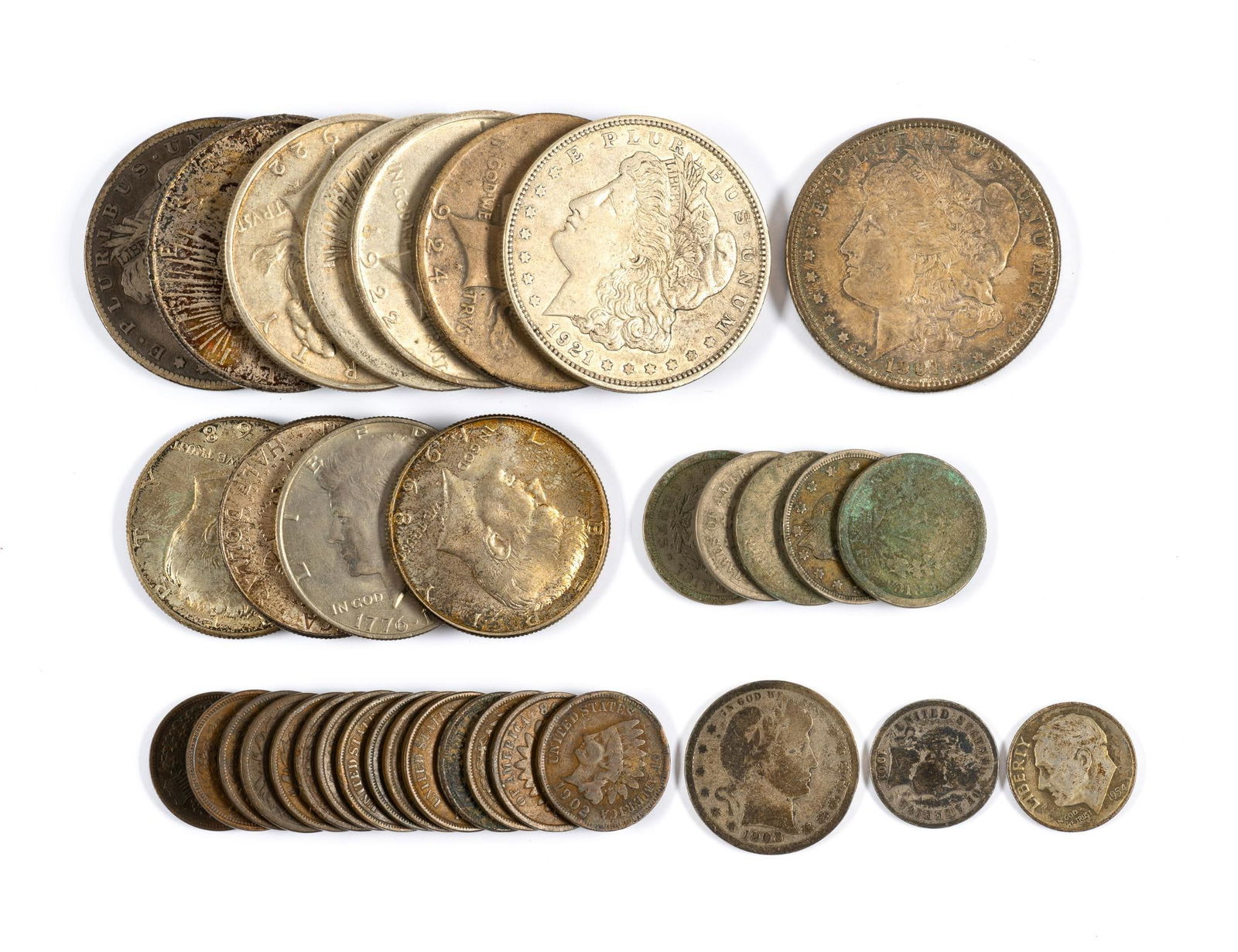 Silver Morgan Dollars And Other Coins (1 of 1)