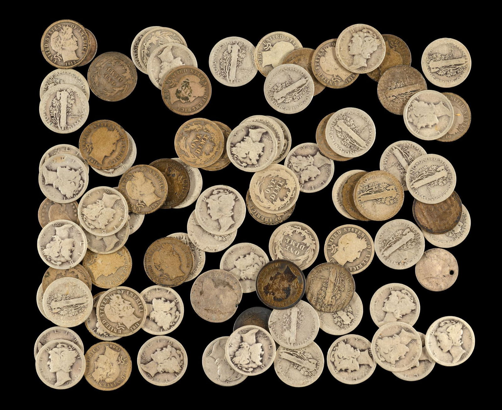 Barber Mercury Capped Bust Seated Dimes Half Dimes (1 of 1)