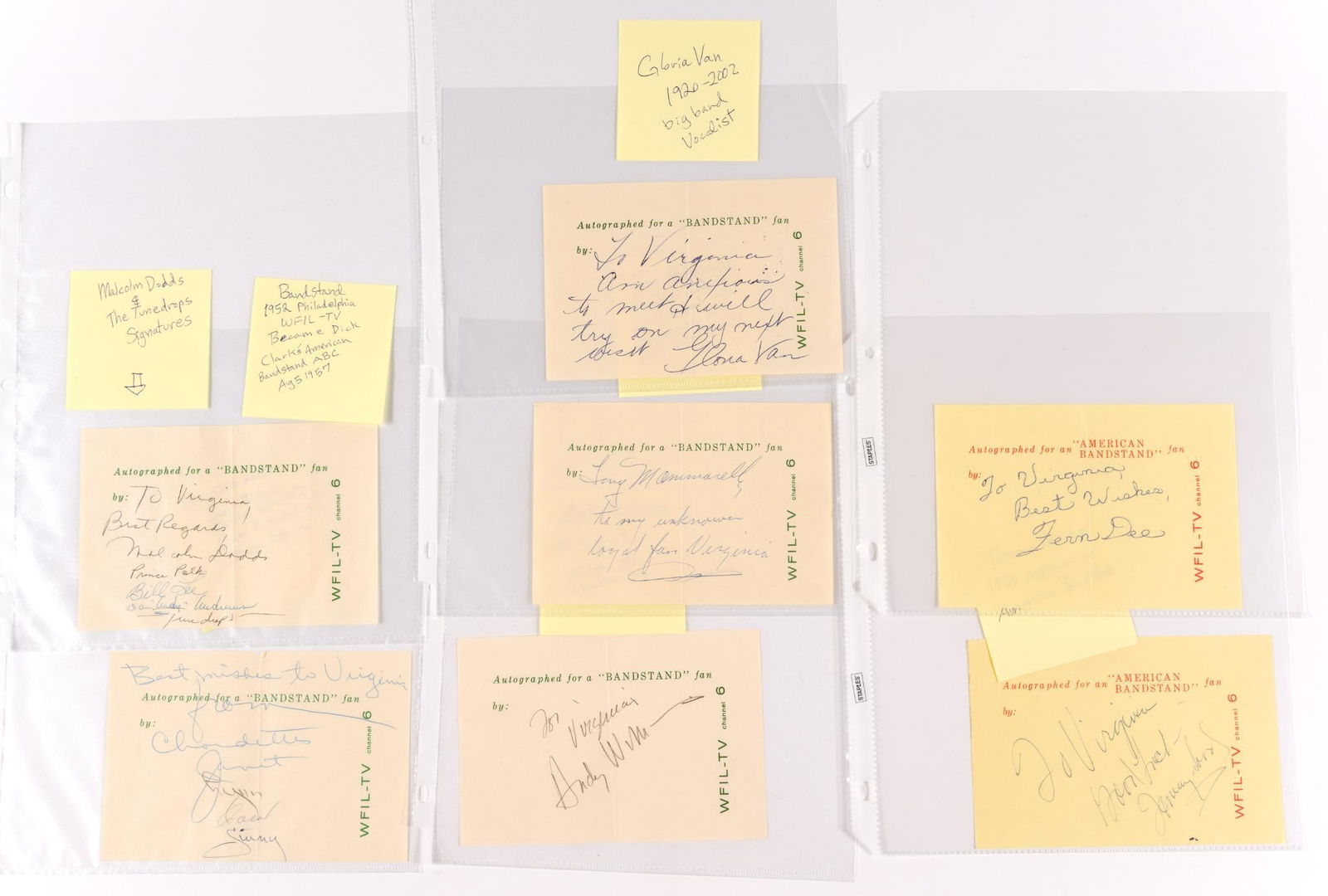 Bandstand Musician Signatures Including Andy Williams (1 of 4)