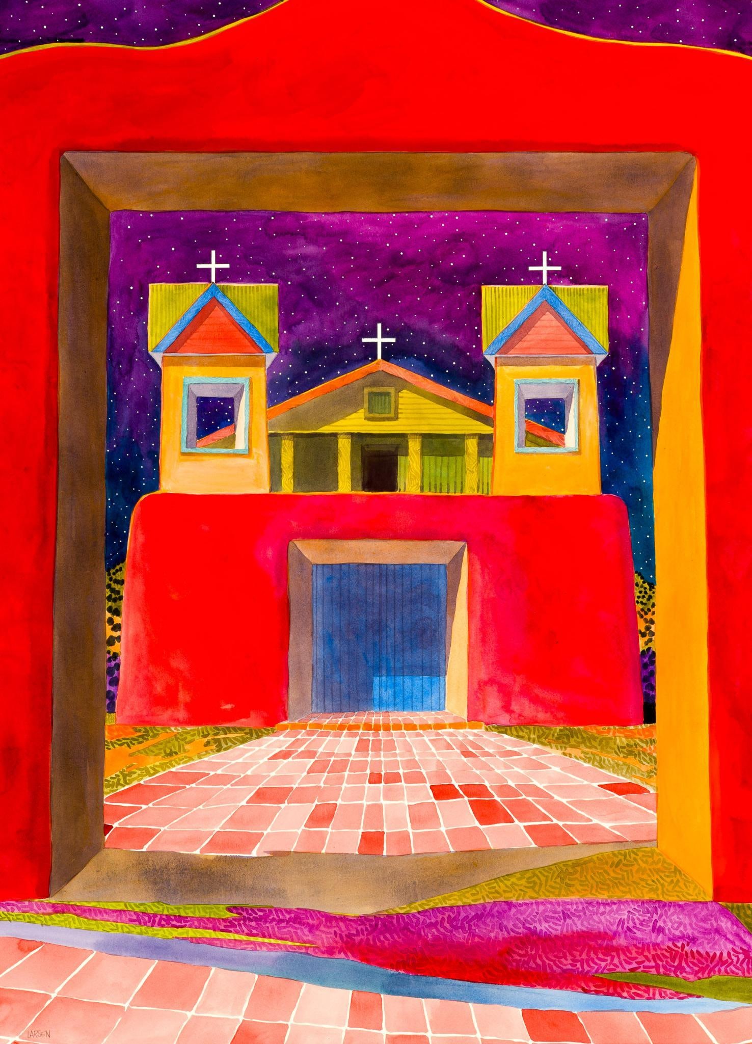 Fran Larsen Water Color Painting On Board (1 of 4)