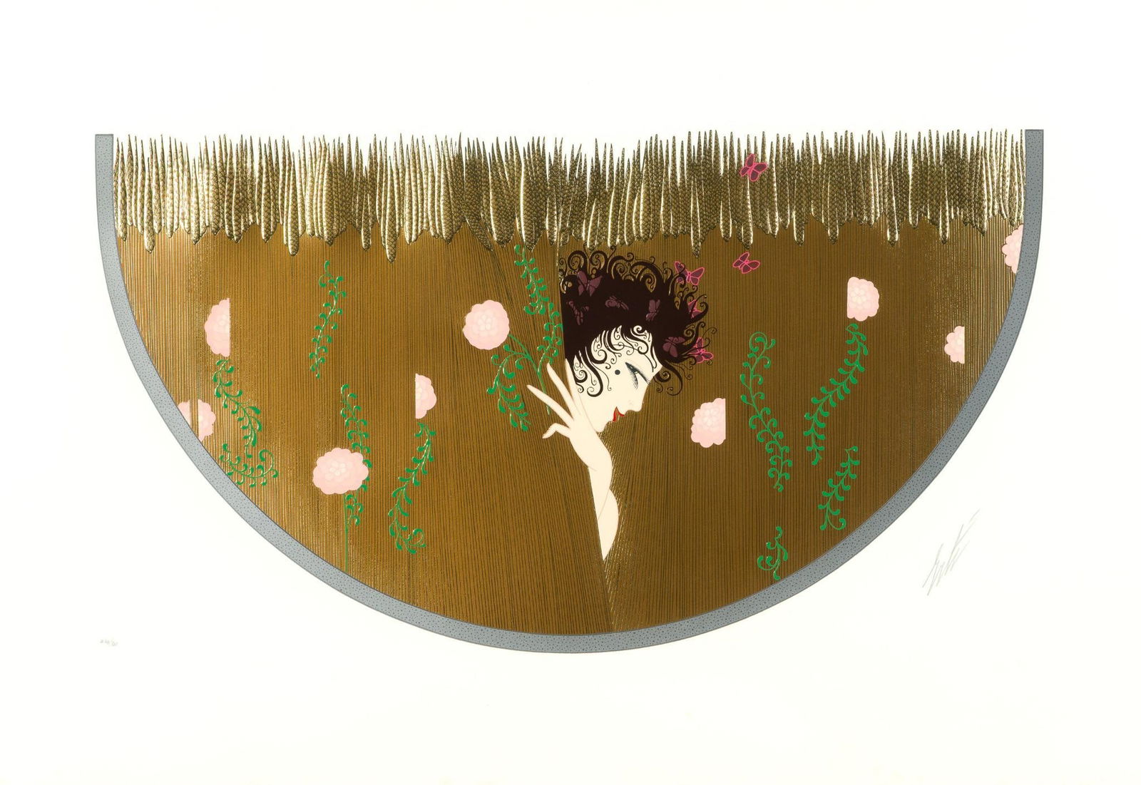 Erte Serigraph The Harvest: NOT ELIGIBLE FOR IN-HOUSE SHIPPING: See Terms for Shipping Options. Erté (Romain de Tirtoff) (Russian/French, 1892-1990) The Harvest, 1987 Embossed serigraph on paper 24" x 36", 37 1/2" X 50" framed