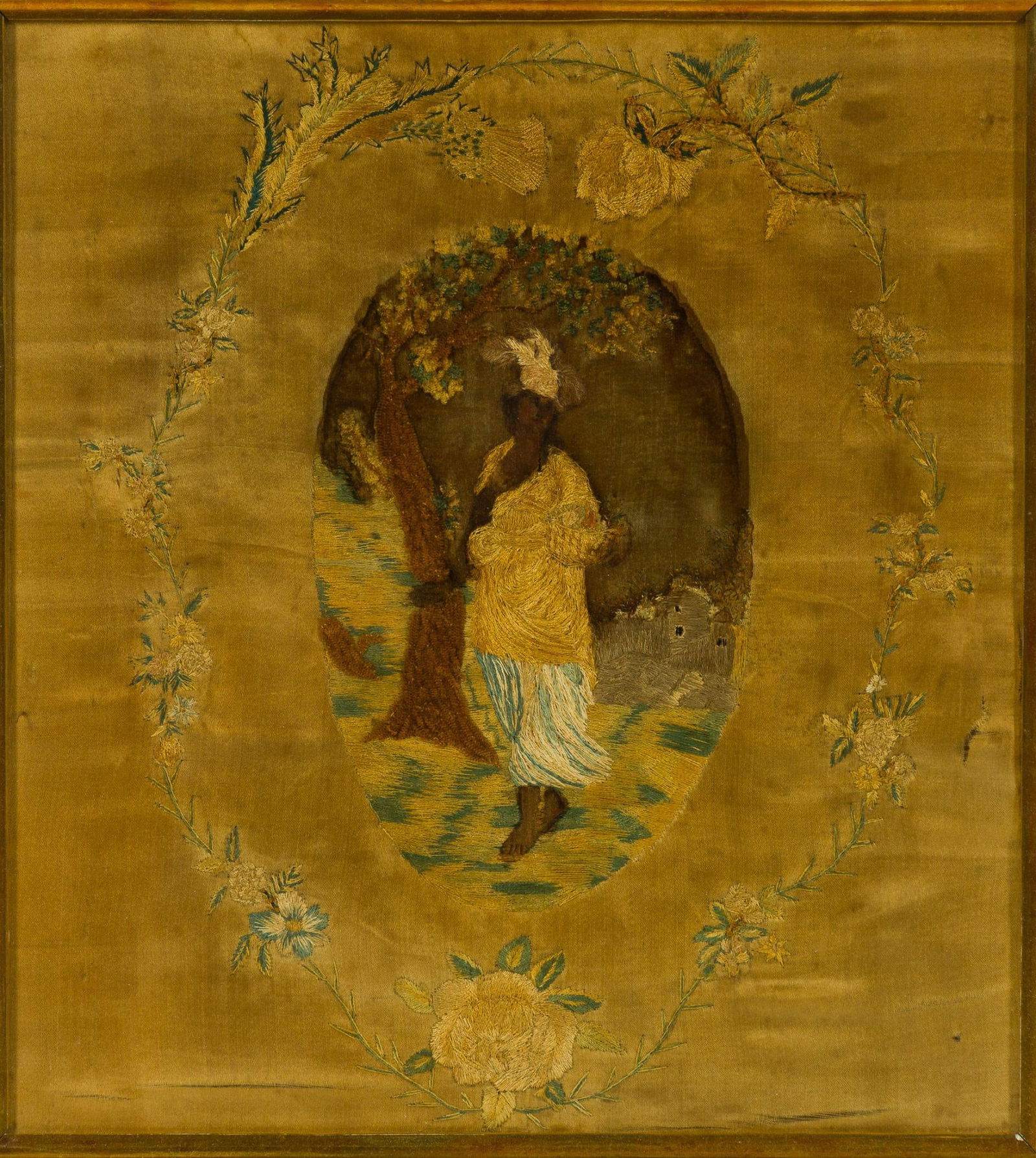 18th C. Memorial Silk Needlework (1 of 3)