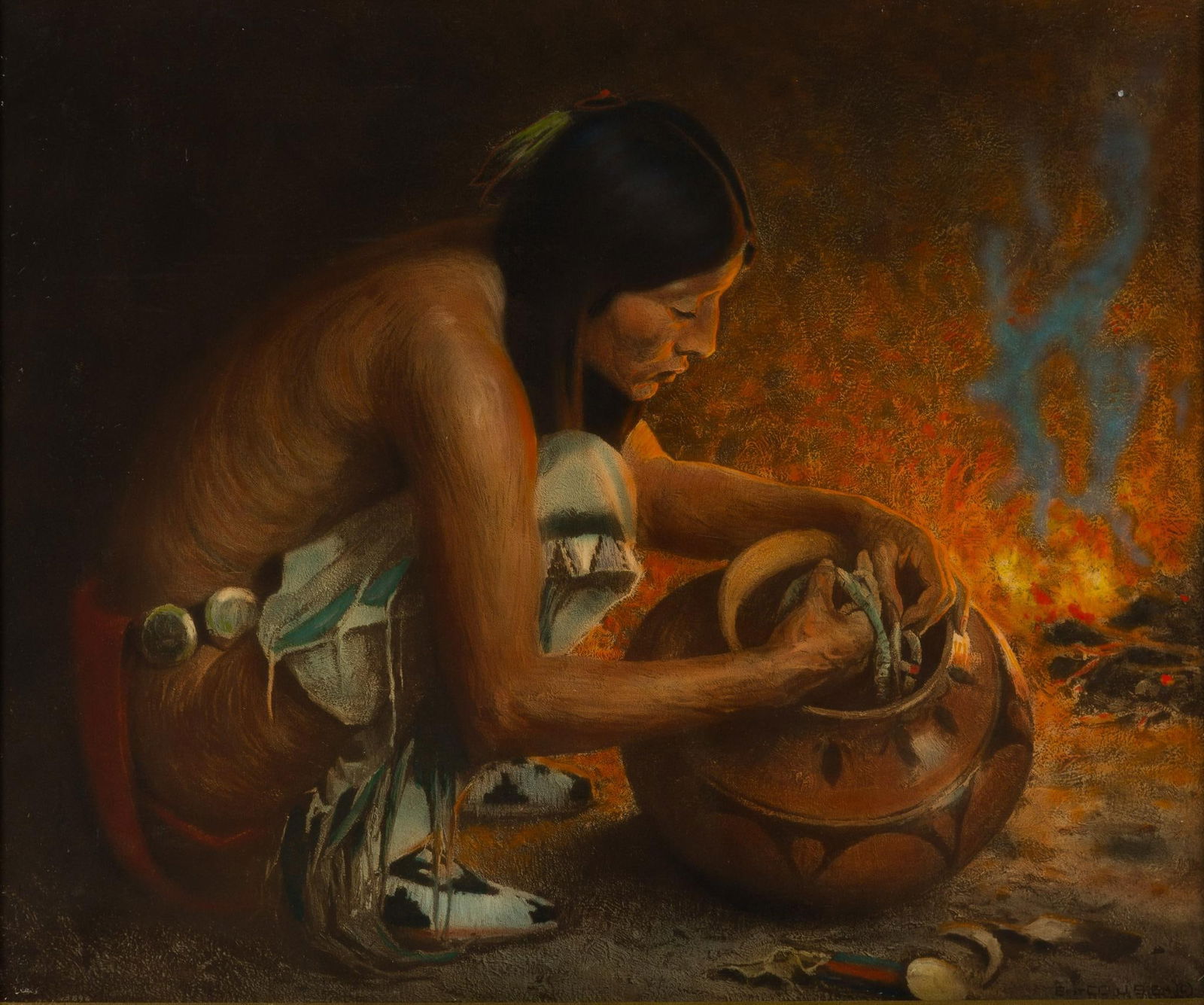 Eanger Irving Couse (1866-1936) "Treasure Jar" Lithograph (1 of 4)