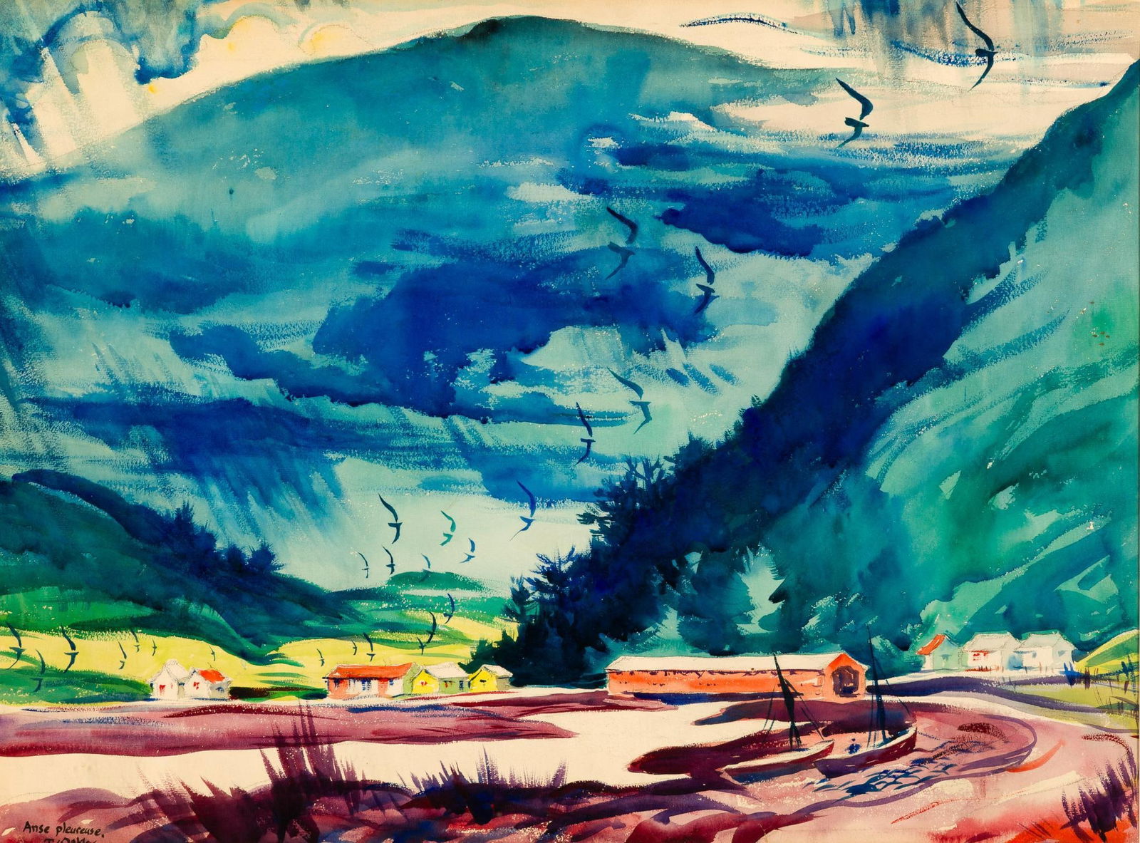 Thorton Oakley (1881-1953) Watercolor (1 of 4)