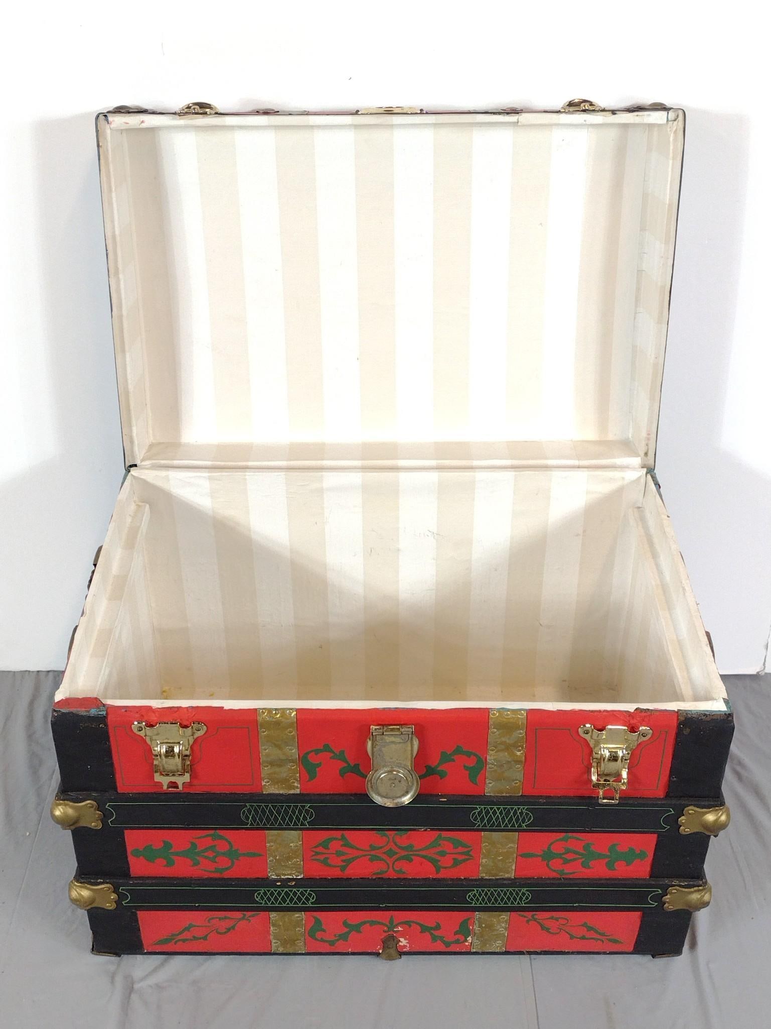 Stencil Painted Trunk - 2