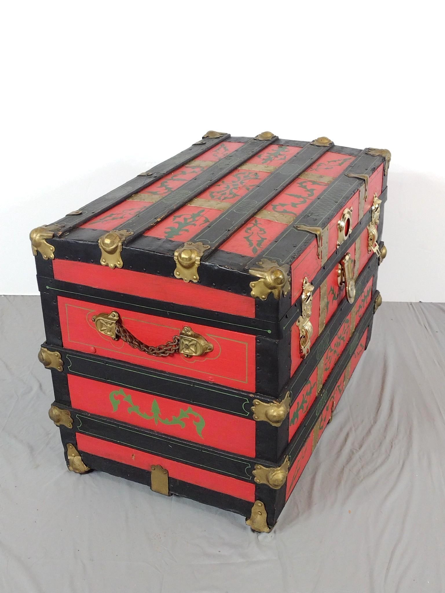 Stencil Painted Trunk - 3