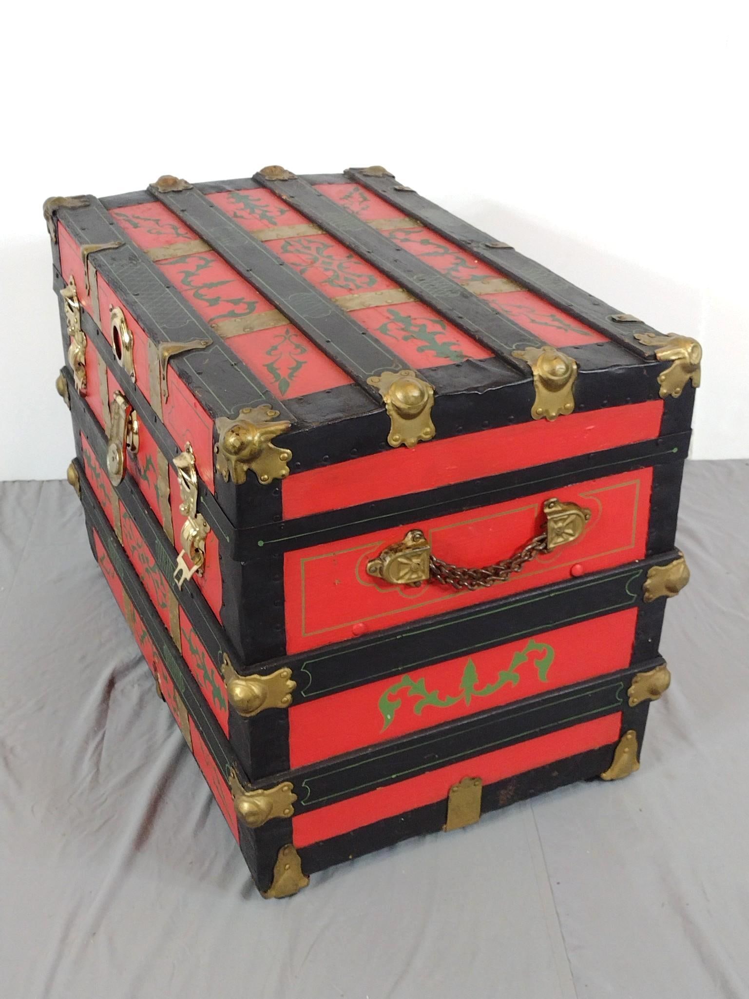 Stencil Painted Trunk - 4