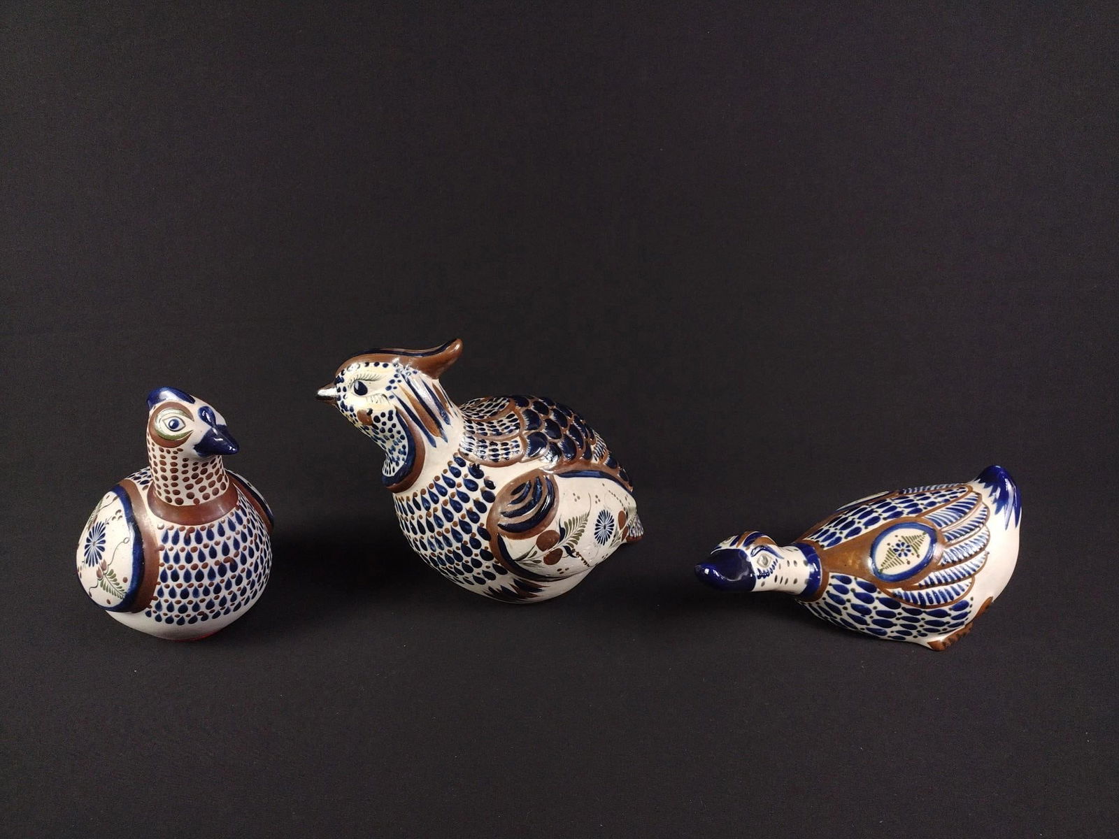 3 Tonala Mexican Pottery Birds (1 of 8)