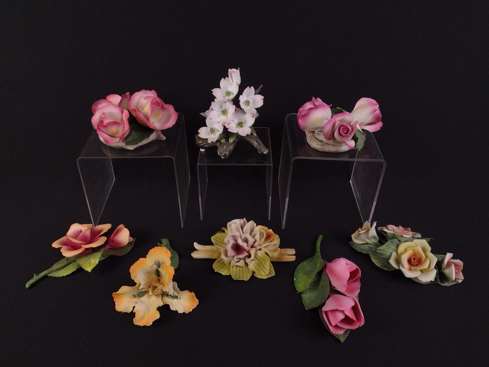 8 Italian Porcelain Flower Figurines (1 of 6)