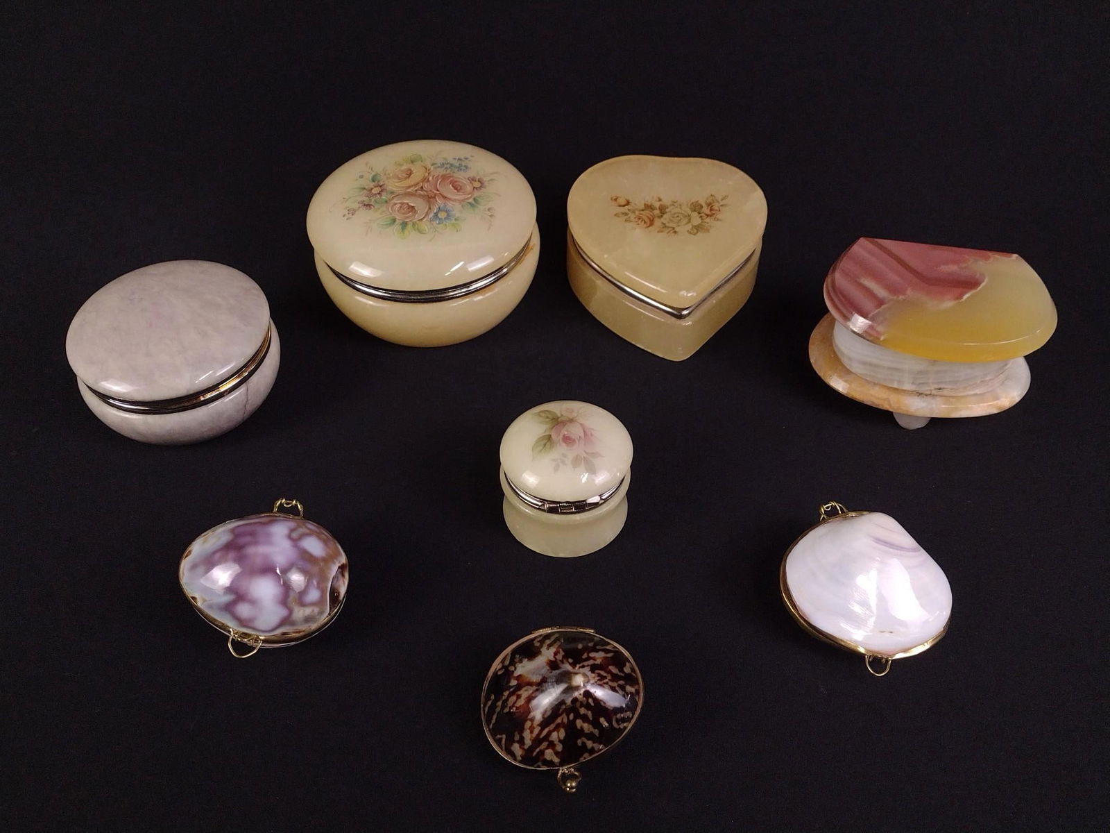 8 Trinket Boxes incl. Italian Hardstone (1 of 8)