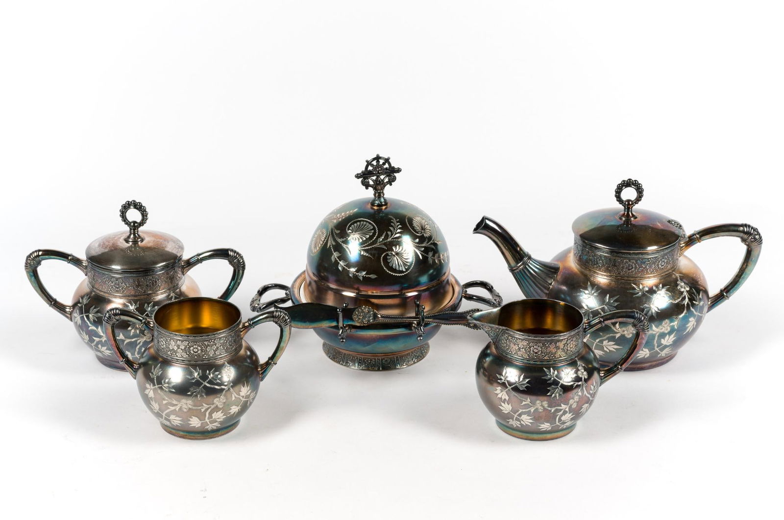 5 Pc James Tufts Silverplate Serving Set (1 of 5)