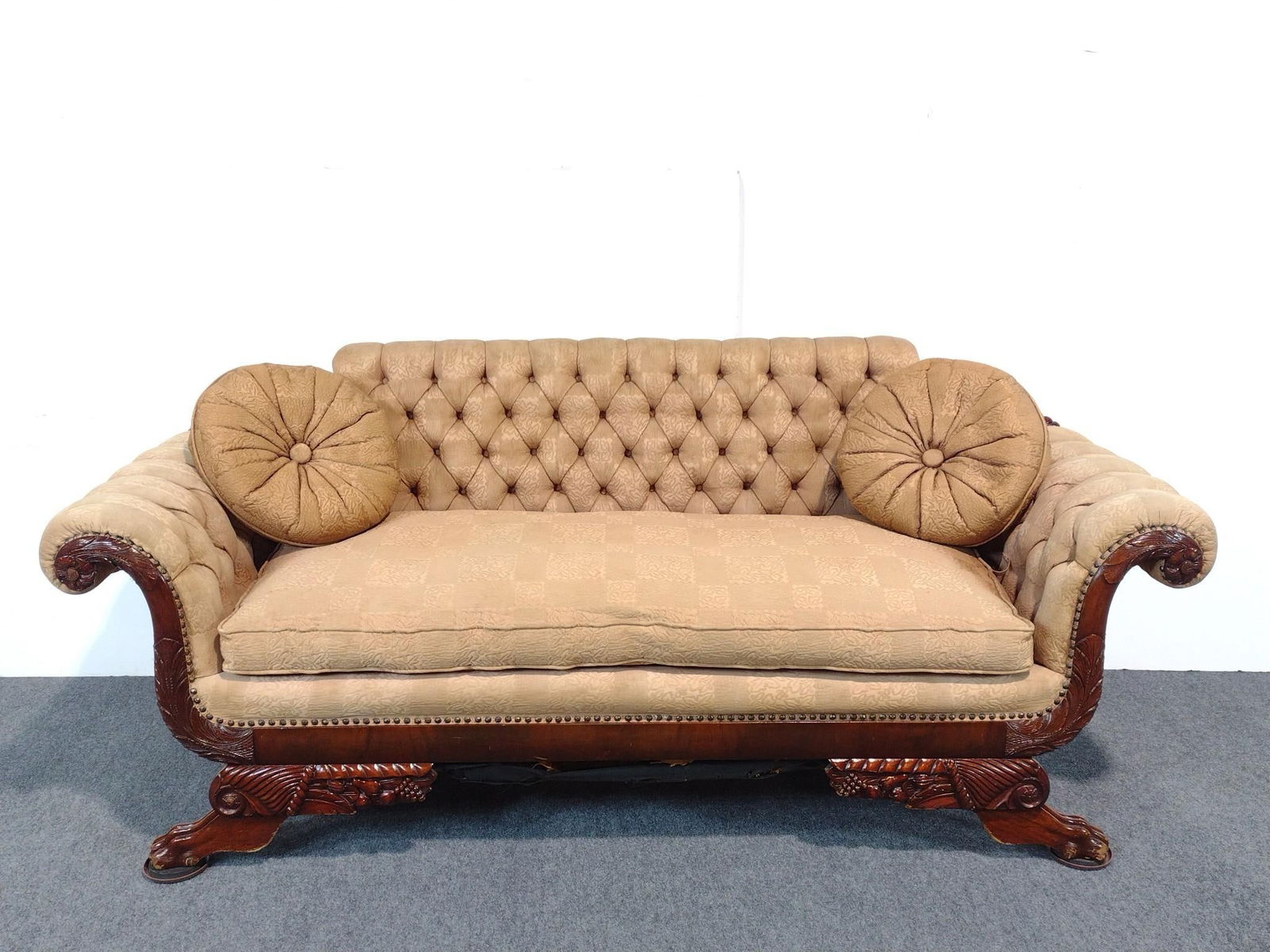 Antique American Empire Style Tufted Sofa (1 of 7)