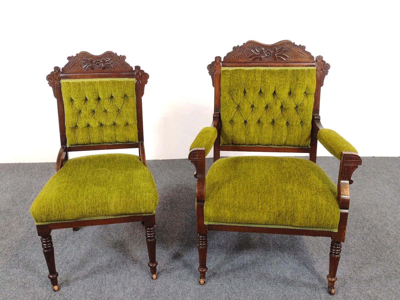 Victorian Eastlake Style Grandfather and Mother Chairs (1 of 3)