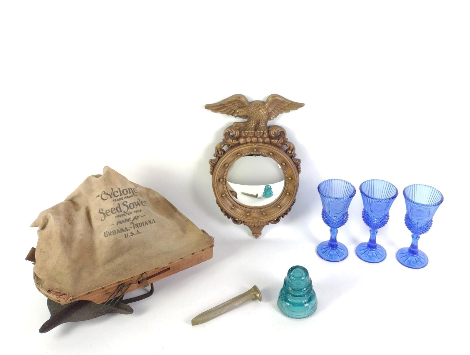 Misc incl. Eagle Mirror: Also includes blue stemware and more.