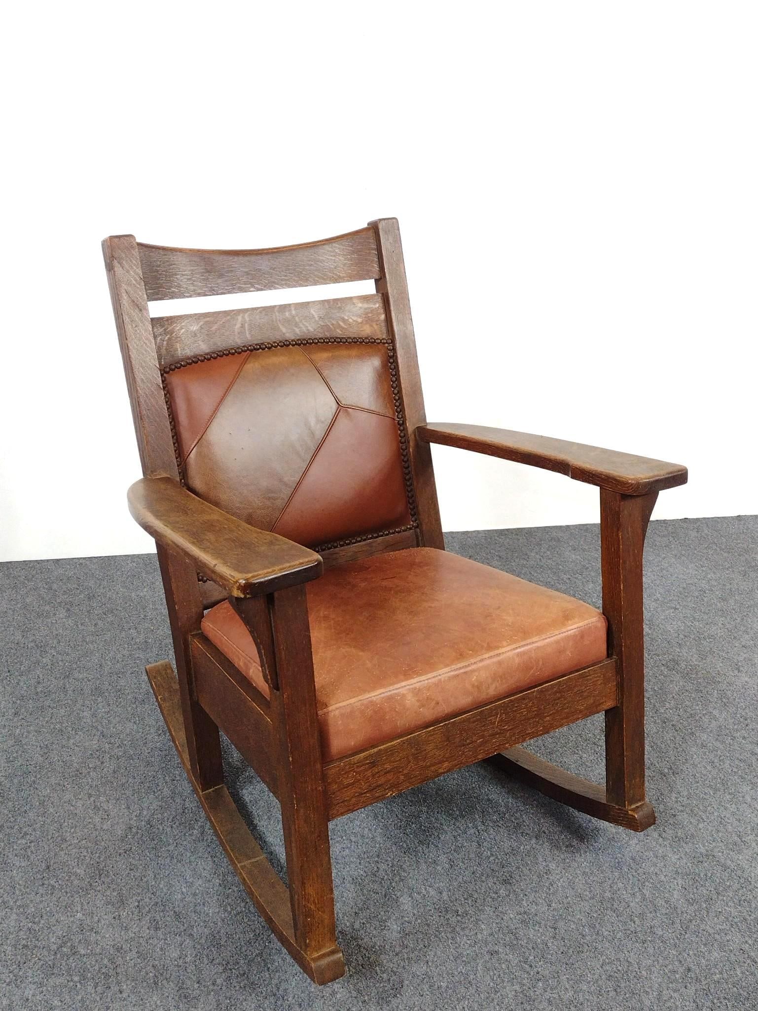 Vintage Rocking Chair With Leather Seat (1 of 5)