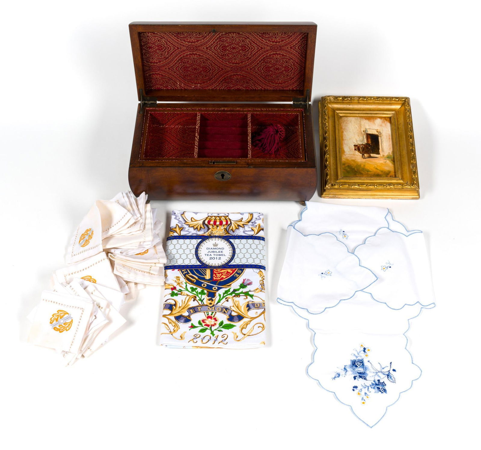 Painting, Linens, & Jewelry Box (1 of 9)