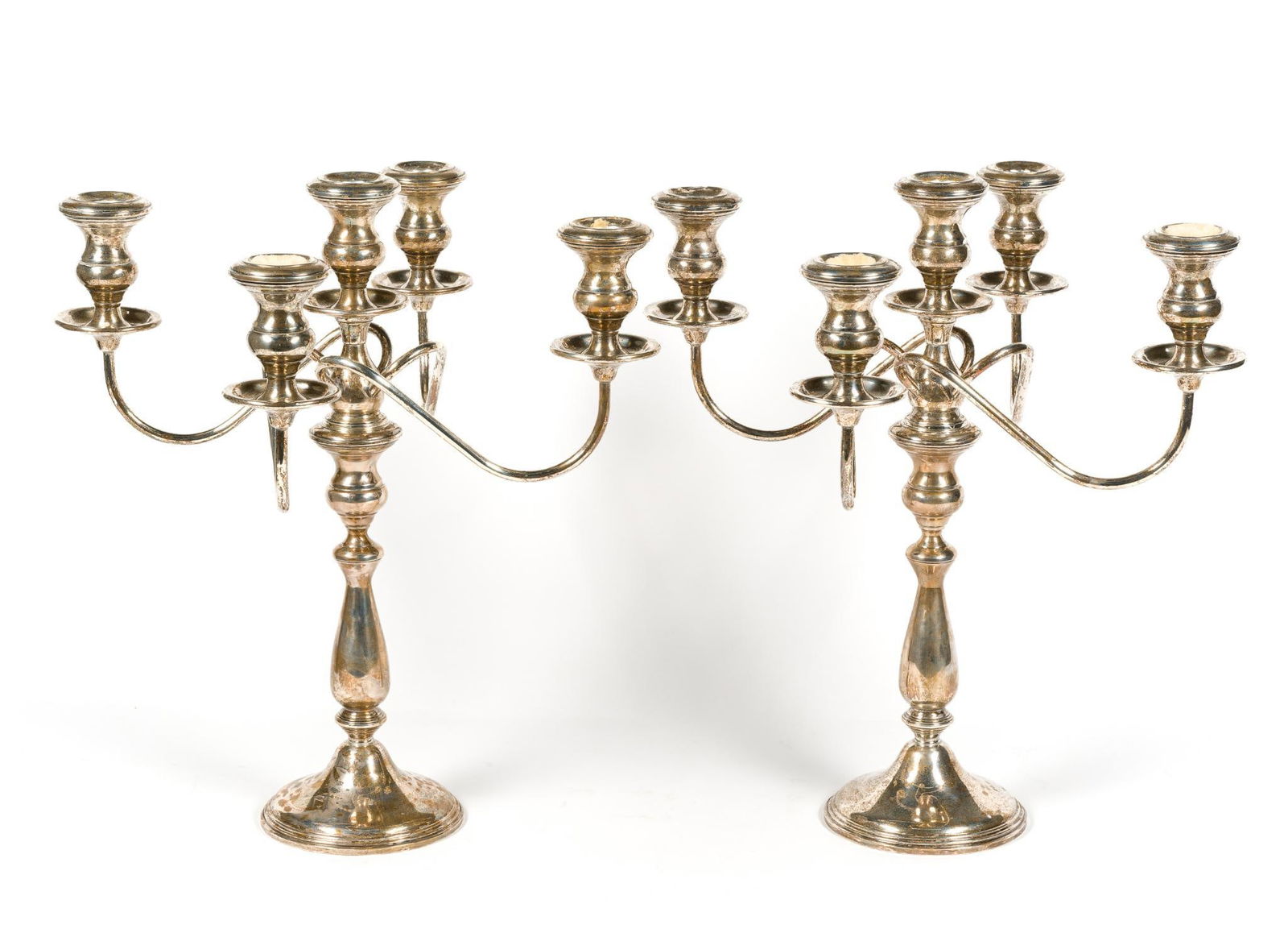 Pr. Empire Silver Weighted Sterling Silver Candelabra (1 of 4)