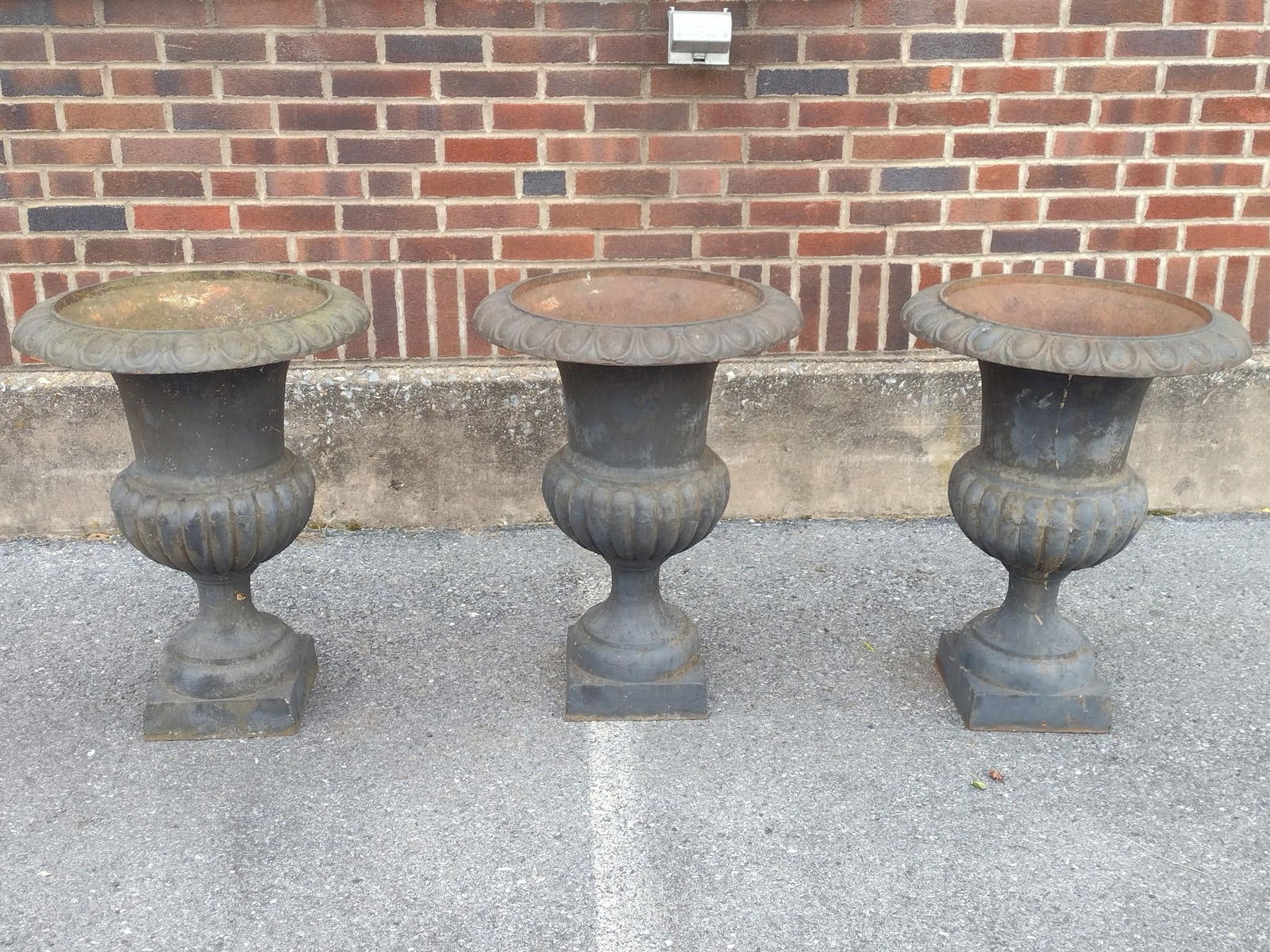 Three Cast Iron Planters - 2