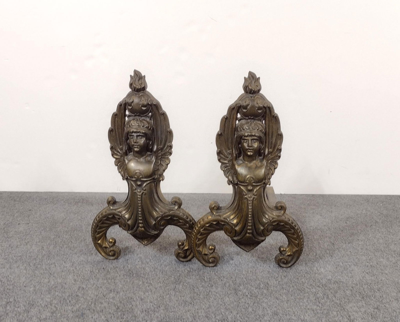 Pair of Victorian Brass Andirons (1 of 2)