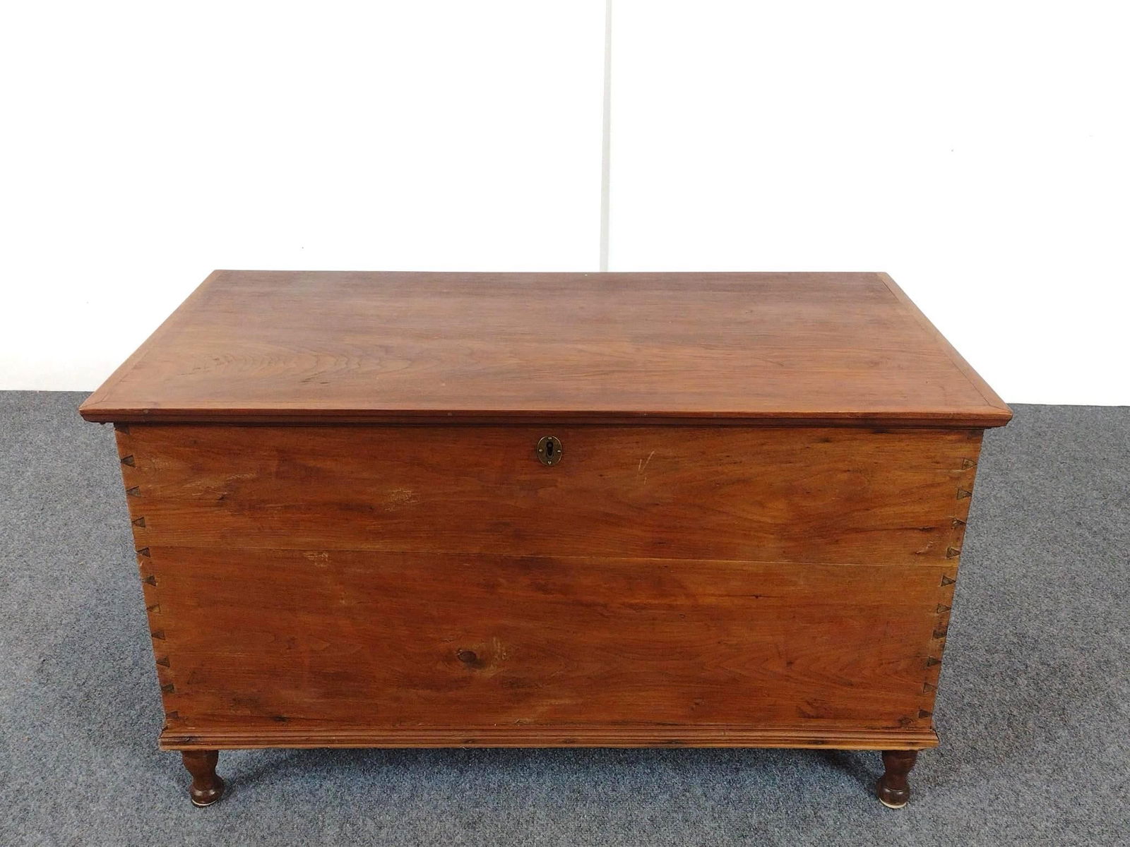 Small Blanket Chest: NOT ELIGIBLE FOR IN-HOUSE SHIPPING: See Terms for Shipping Options. 36" wide X 18-1/2" deep X 21" high. Has a few scratches.