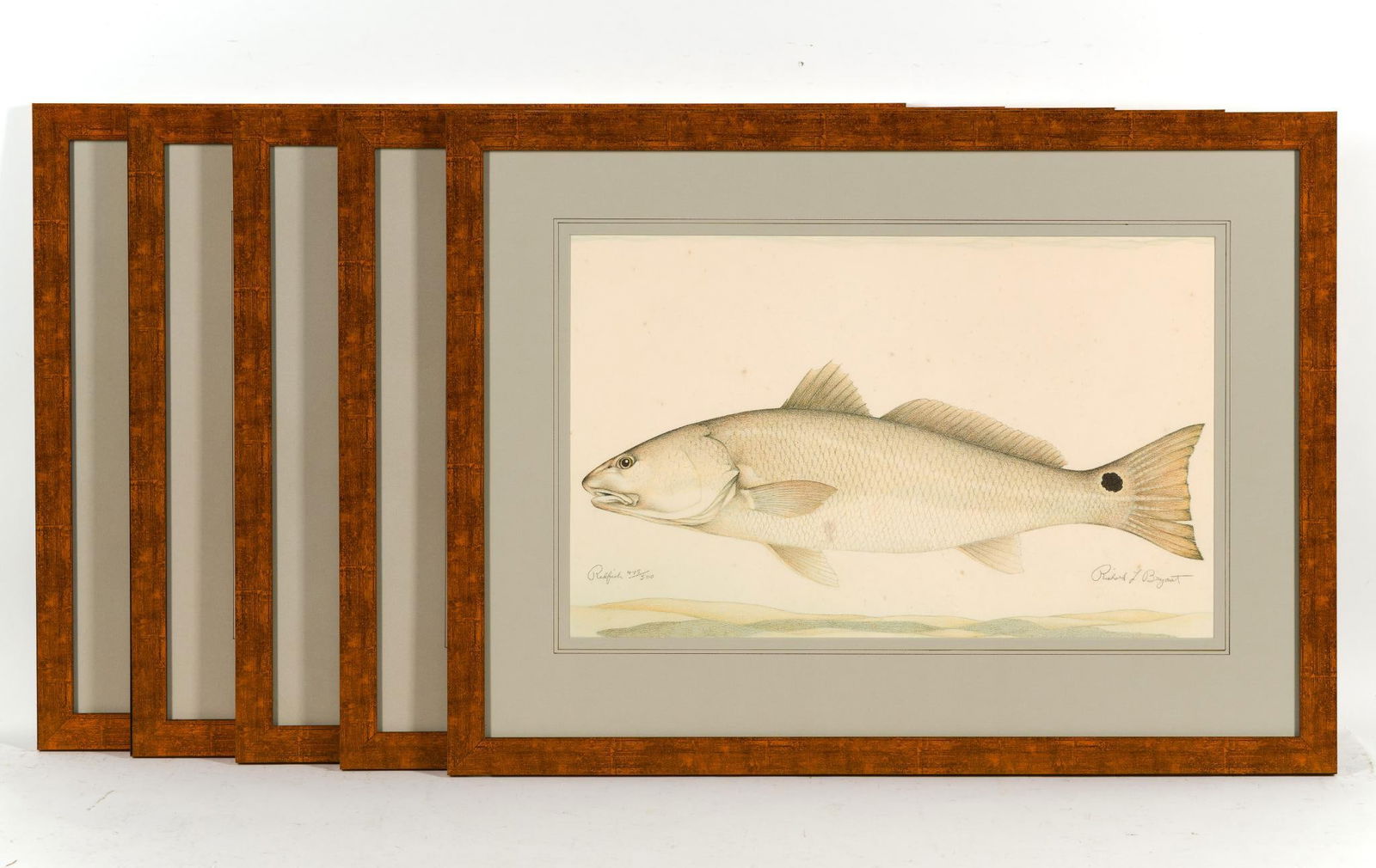 Richard Louis Bryant Marine Sports Prints: NOT ELIGIBLE FOR IN-HOUSE SHIPPING: See terms for Shipping Options. Five giclee prints by Southwest Virginia artist Richard L. Bryant. Each print has a framed size of 22" X 29 3/4". The prints are: