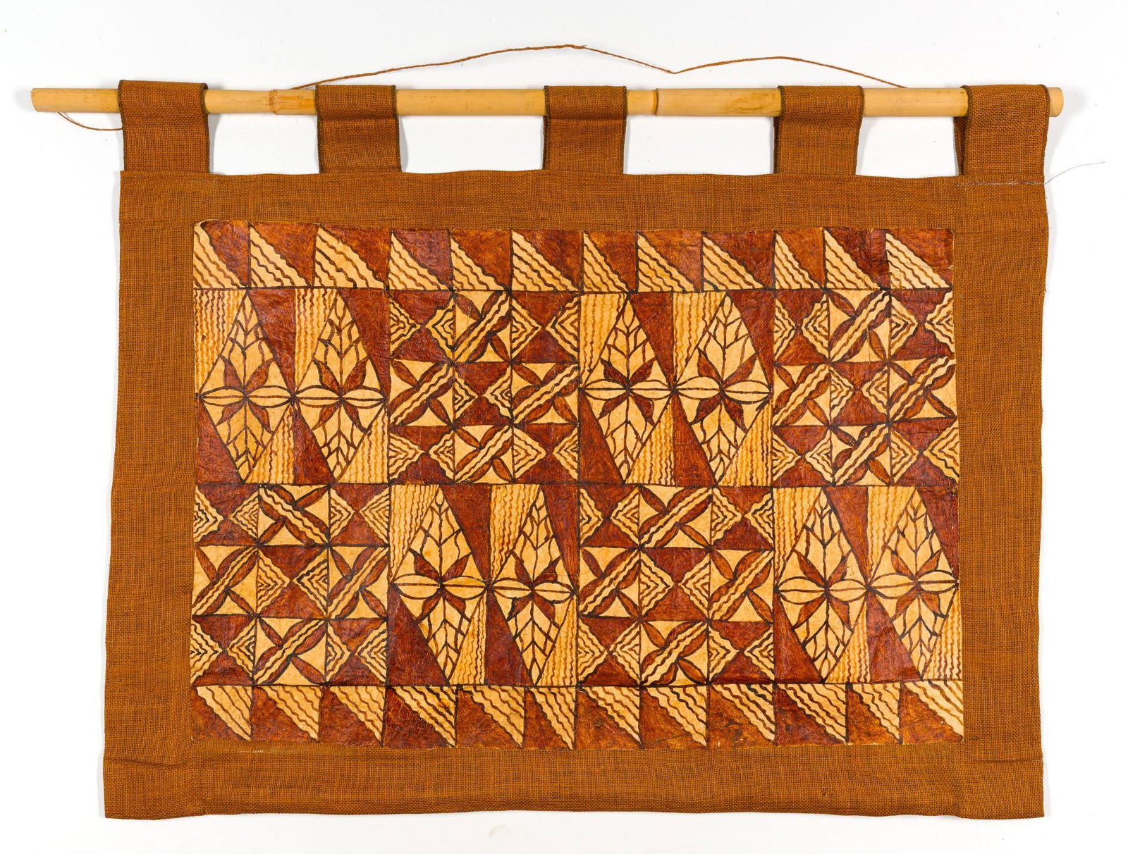 Painted Tapestry: NOT ELIGIBLE FOR IN-HOUSE SHIPPING: See Terms for Shipping Options. Overall 33-1/2" long x 48" wide. PROVENANCE: From the Estate of Virginia Parkum. The Rev. Dr. Virginia "Ginny" Cohn Parkum