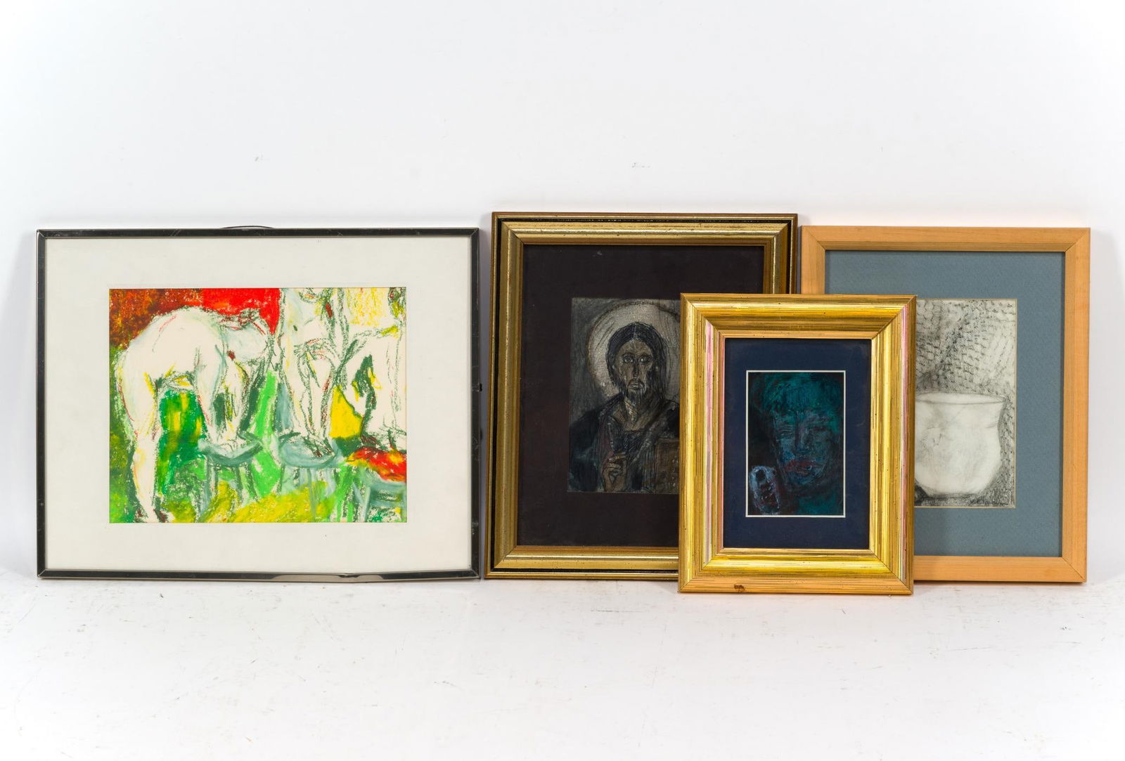 4 Pcs Virginia Cohn Parkum (PA 1943-2025) Art: NOT ELIGIBLE FOR IN-HOUSE SHIPPING: See Terms for Shipping Options. Includes "Day & Night"; "What Had Happened"; "Meditation"; and "Reynolda." 9-1/4" to 11-1/2" long x 7-1/2" to 9-3/4" wide.