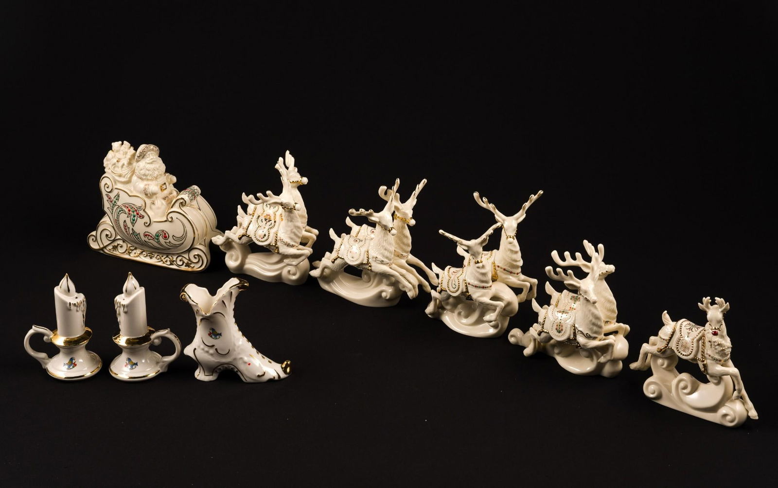 9 Decorative Ceramic Items incl. Lenox: Also includes Dixon Art Studio. 3-3/4" to 7-1/2" wide x 4-1/2" to 5-3/4" high.