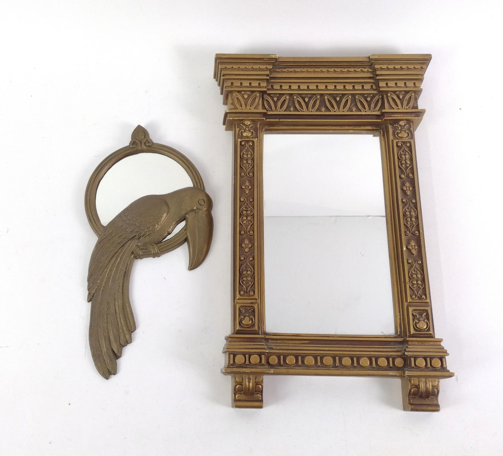 2 Gold Mirrors Incl Metal Toucan (1 of 3)