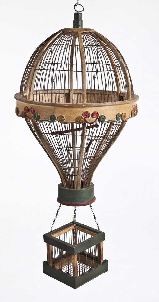 Antique Hanging Hot Air Balloon Bird Cage