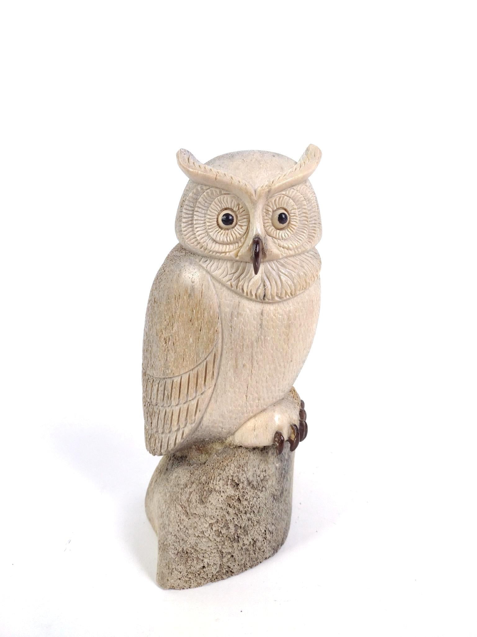 Carved Bone Owl Figurine (1 of 3)