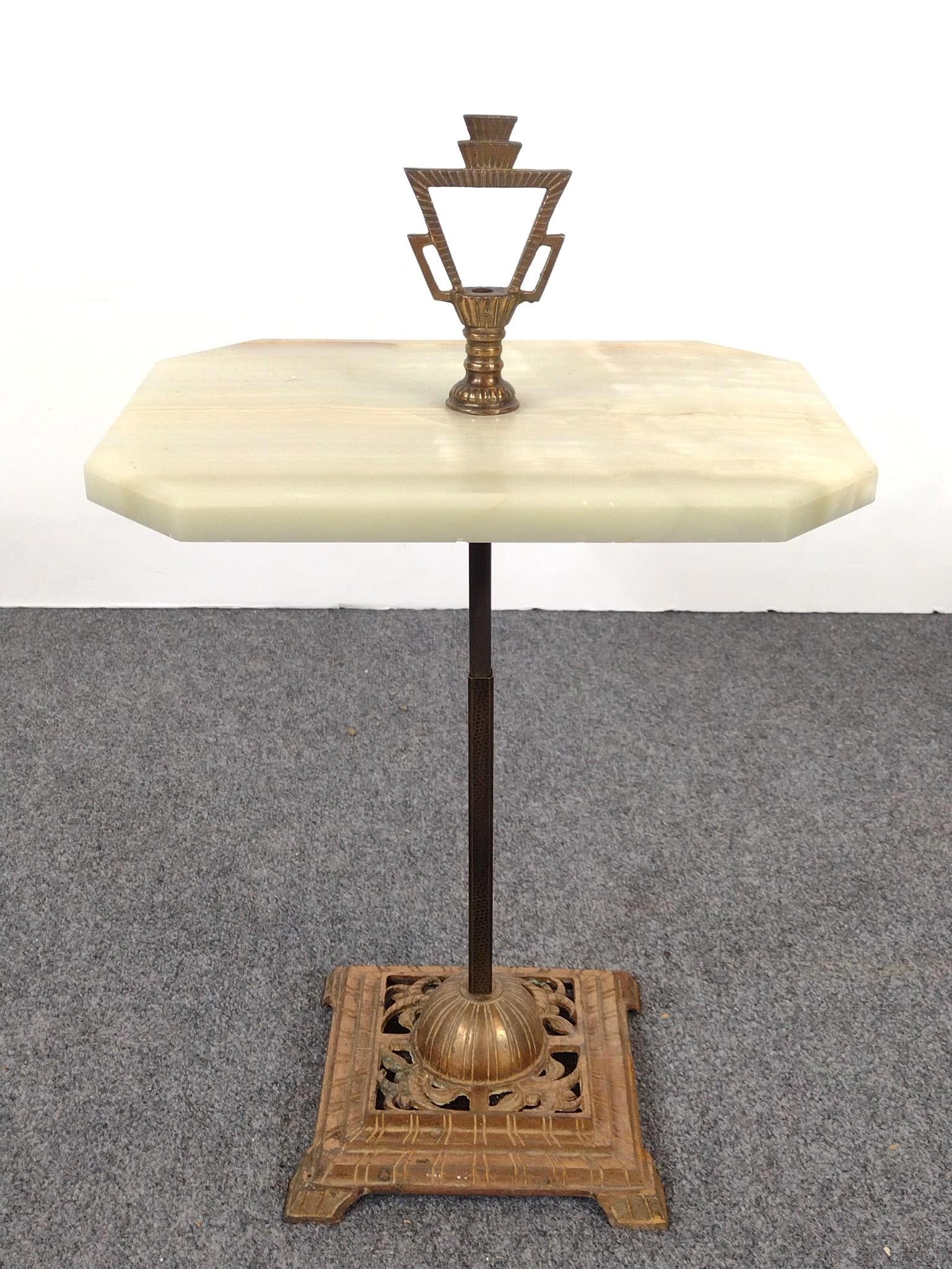 Onyx Top Brass Smoking or Side Table (1 of 4)