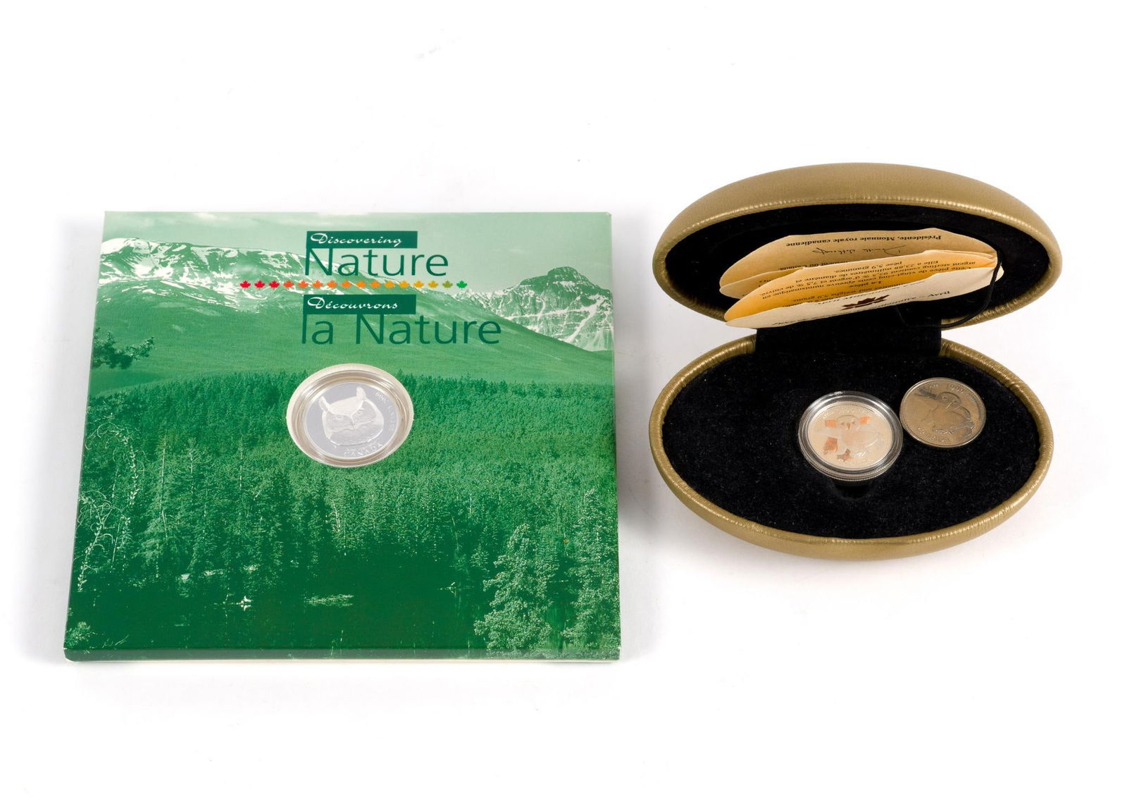 3 Royal Canadian Mint Owl Coins incl Sterling Silver: Includes 2000 50 cent piece, and (2) 1999 50 cent piece.