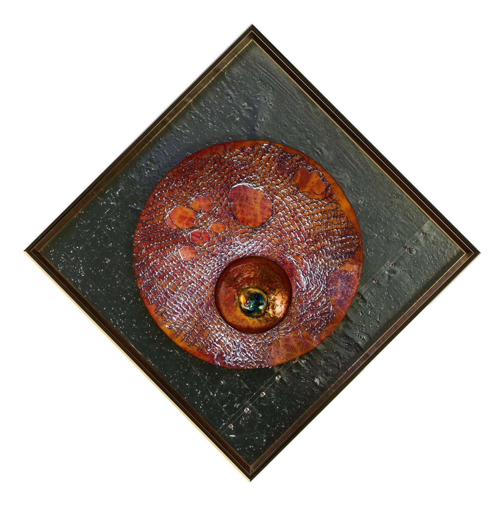 George P. Waricher "Janice's Piece" Enamel on Copper Art (1 of 2)