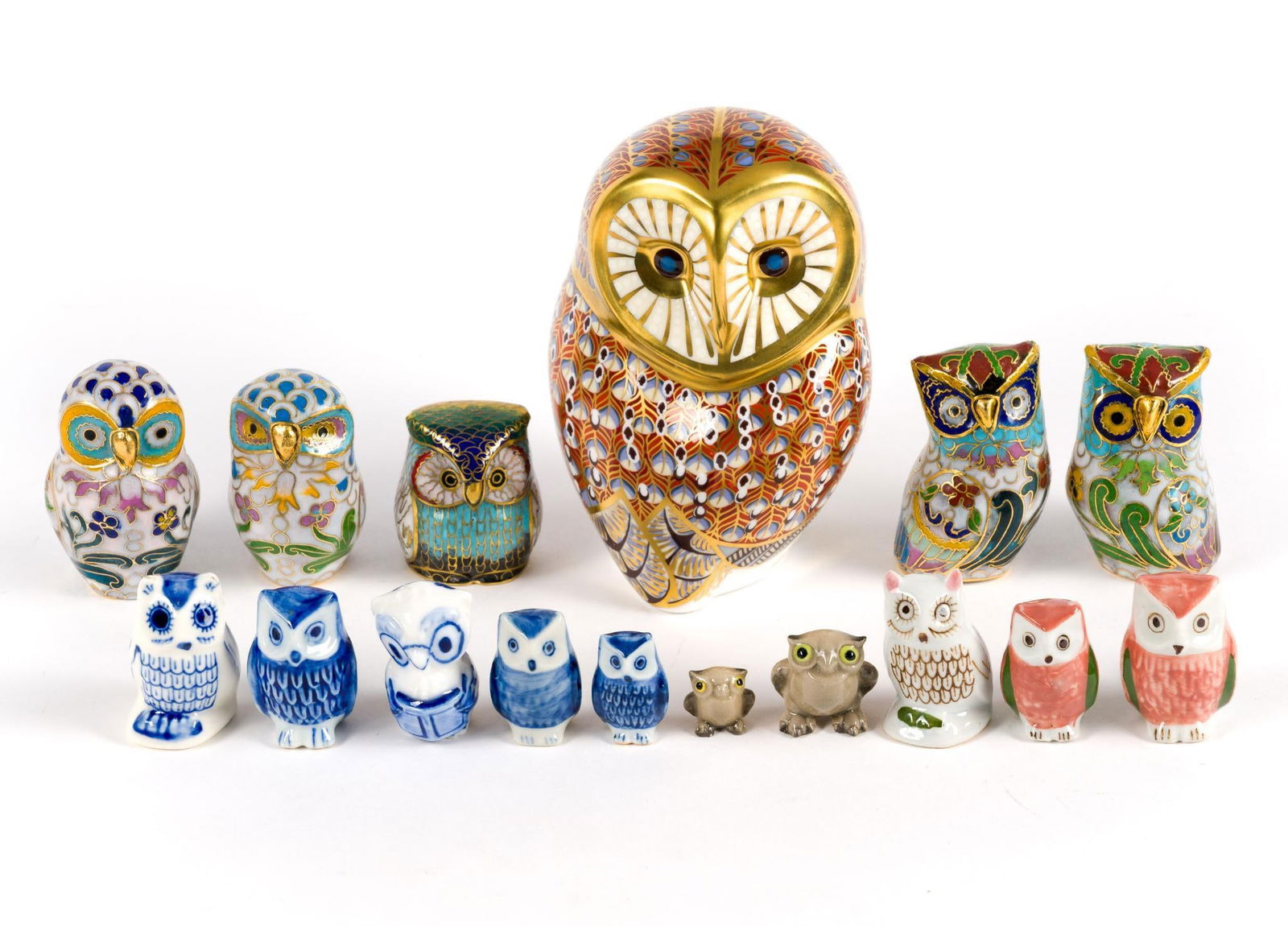 16 Owl Figurines incl. Cloisonne (1 of 5)