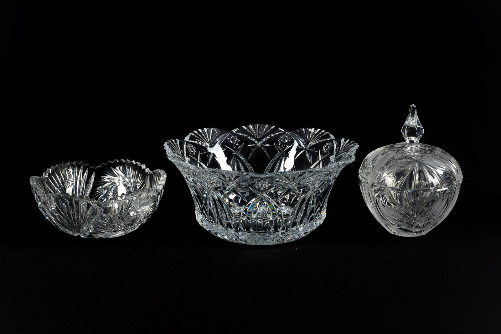 3 Pcs Cut Glass incl Durand France (1 of 5)