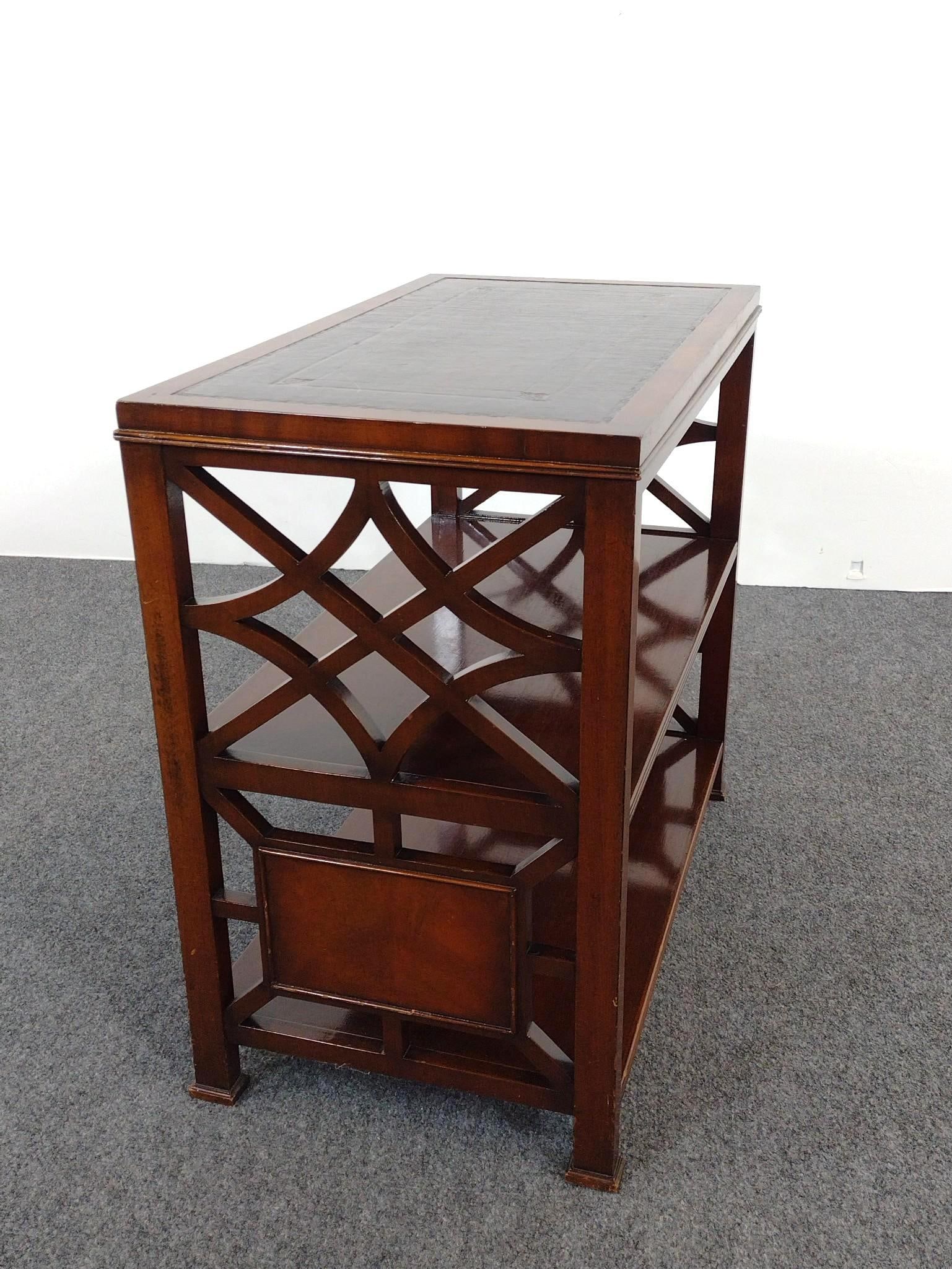Charak Furniture Co Leather Top End Table (1 of 5)