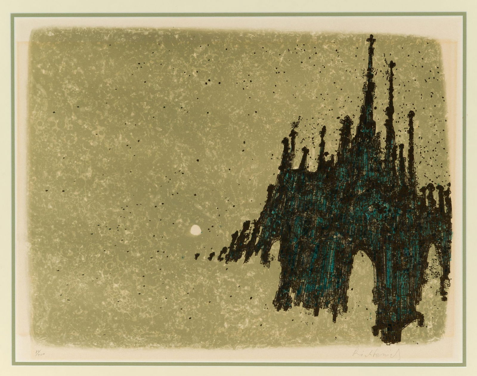 Marco Richterich (Swiss, 1929-1997) 'Vision of a Cathedral' (1 of 5)