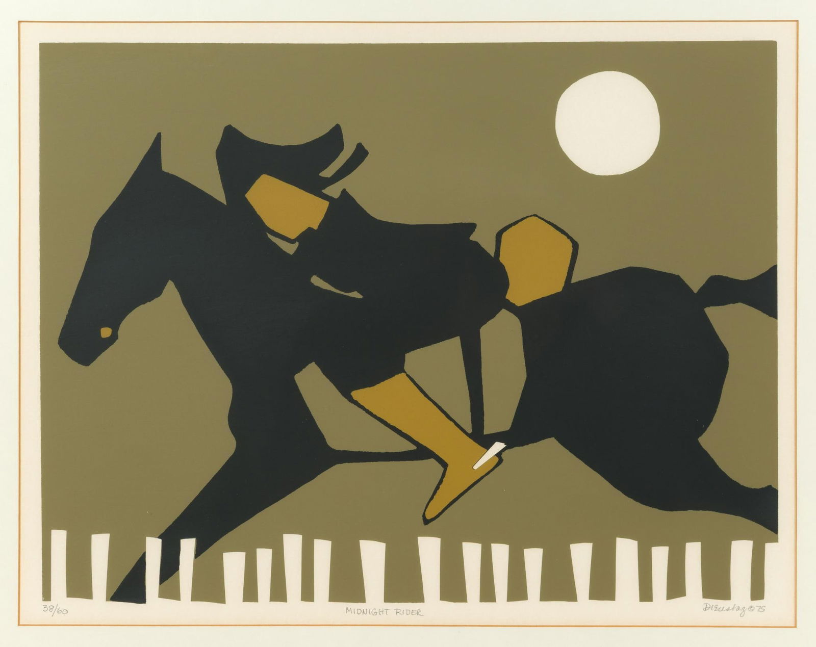 Mildred Dienstag (American, 20th C) 'Midnight Rider' Serigraph (1 of 5)